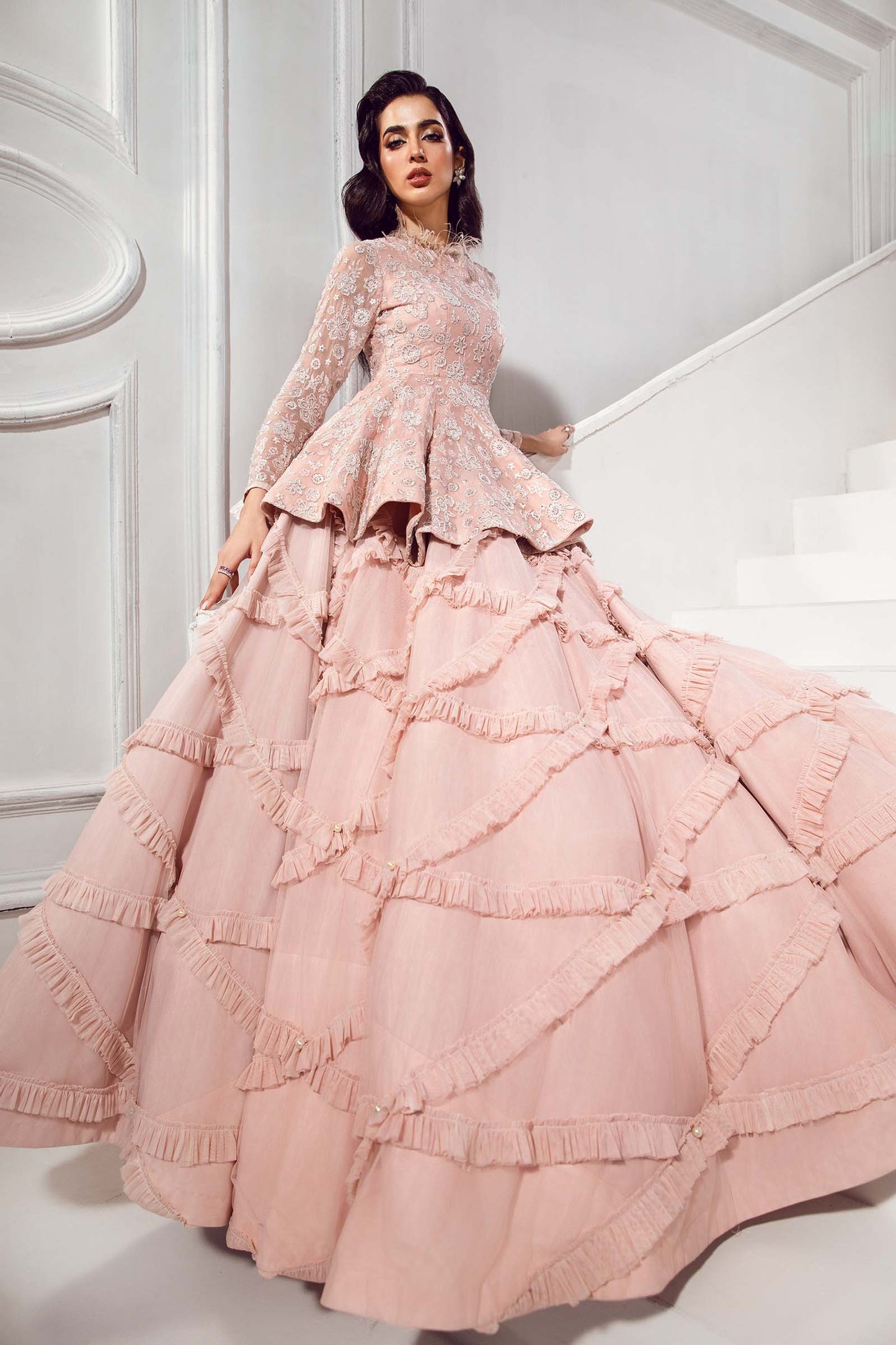 Embroidered Chiffon Sleeves Fabric | LF-721