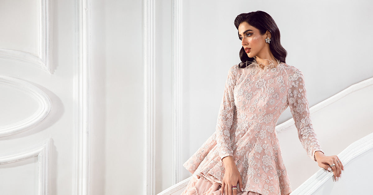 Embroidered Chiffon Sleeves Fabric | LF-721