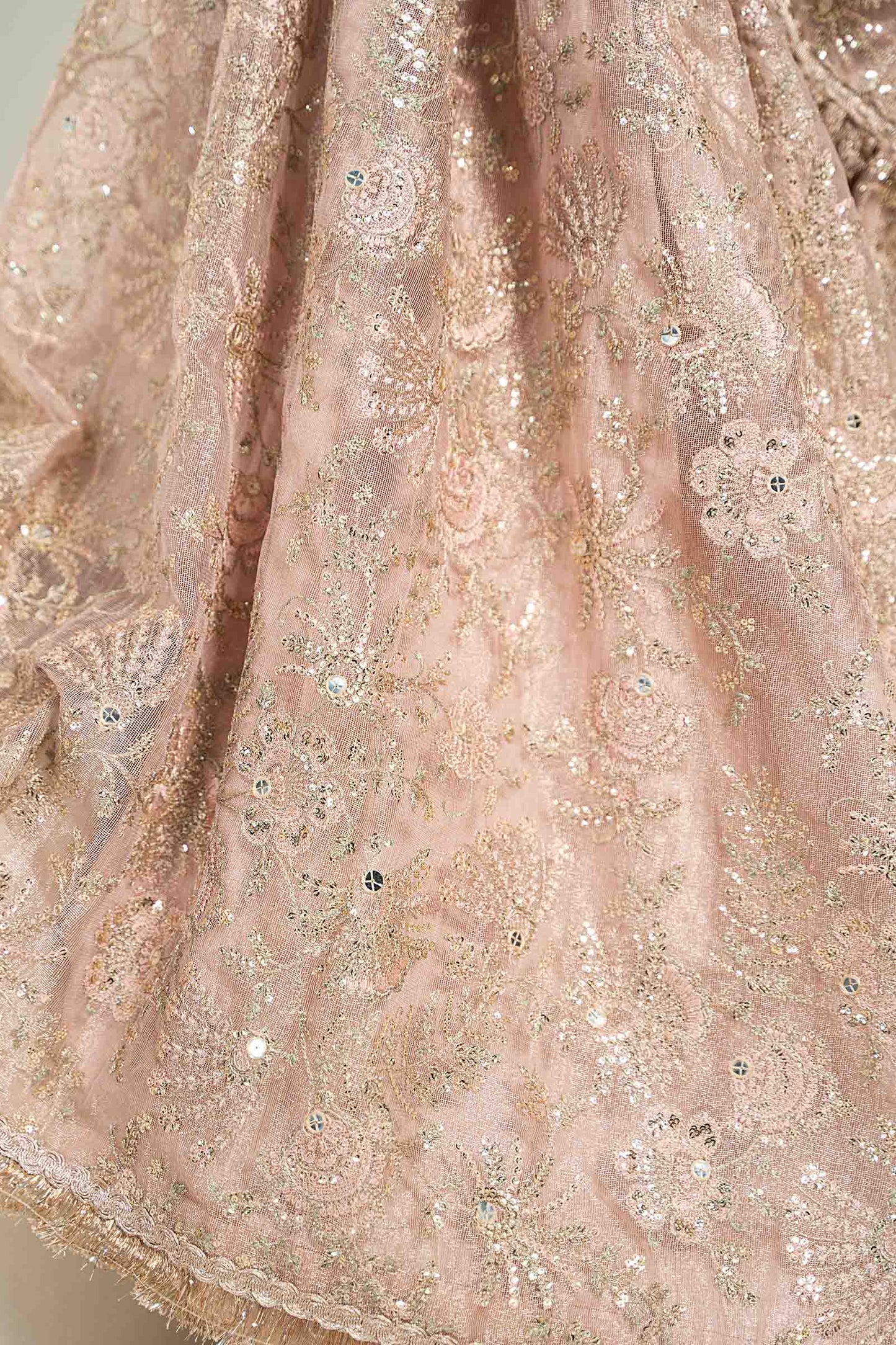 Embroidered Zari Net Fabric (2Pcs) | LF-727