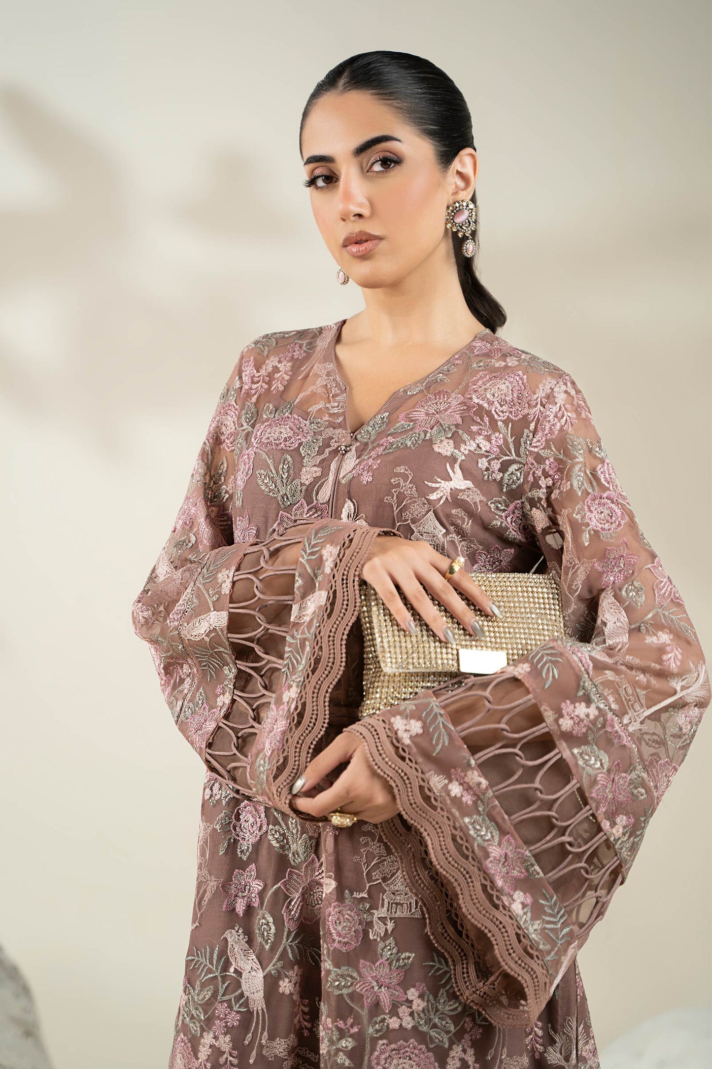 Embroidered Net Fabric (1Pc) | LF-901