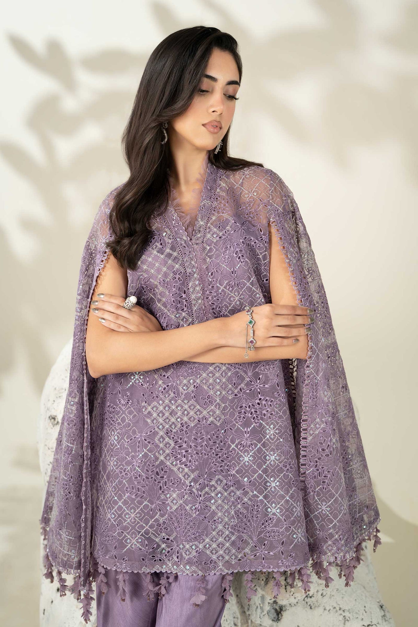Embroidered Organza Fabric (1Pc) | LF-907