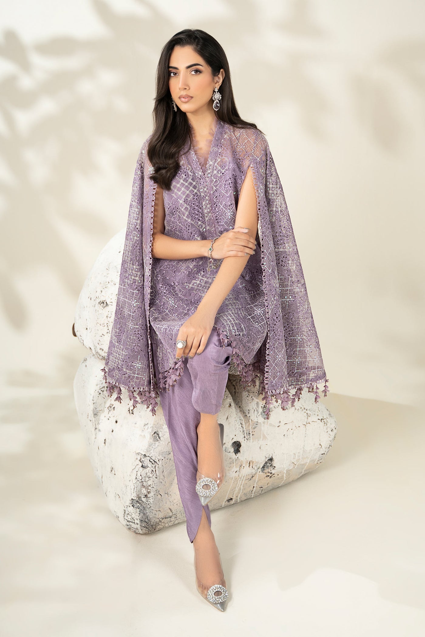 Embroidered Organza Fabric (1Pc) | LF-907