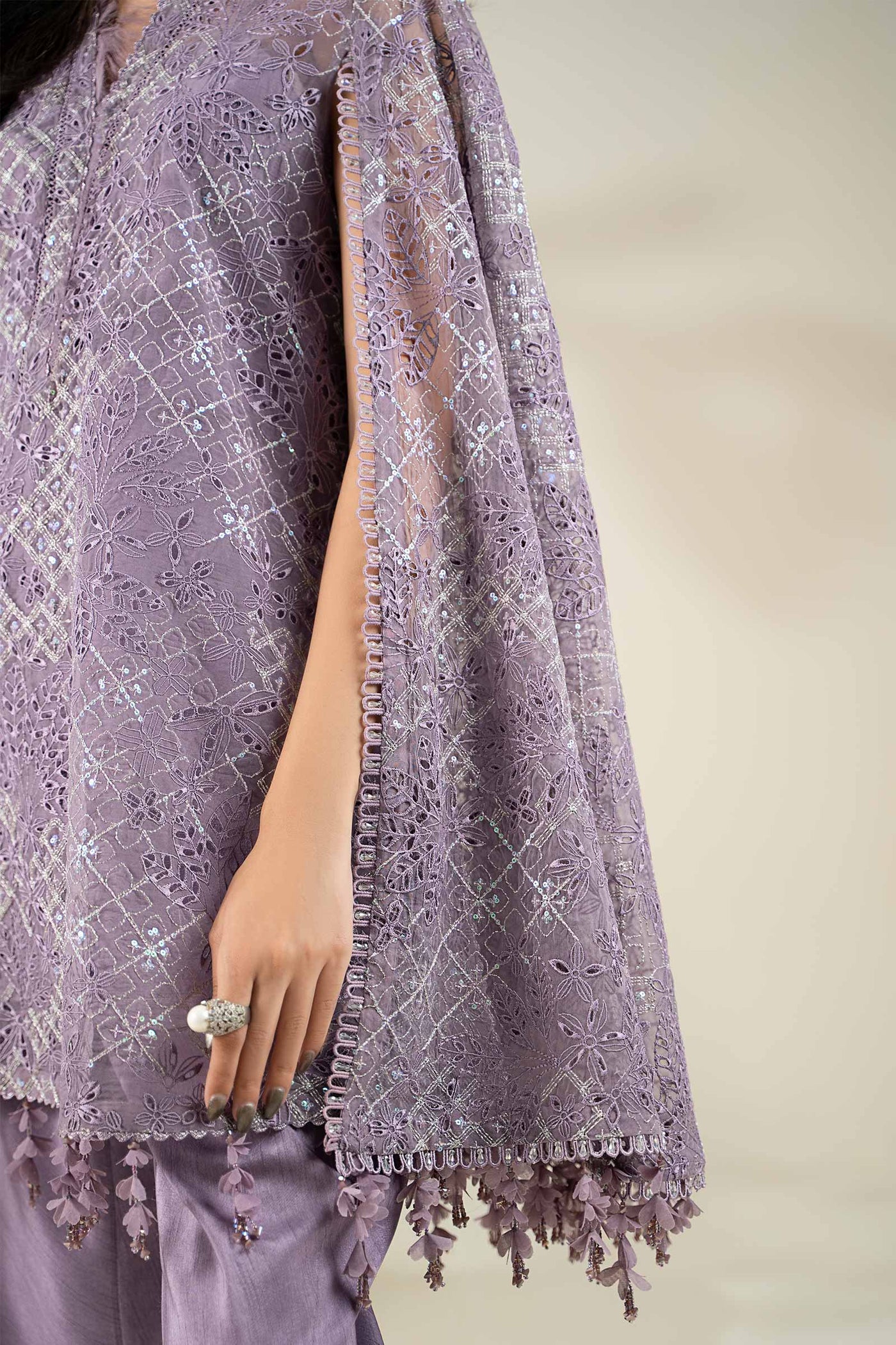 Embroidered Organza Fabric (1Pc) | LF-907