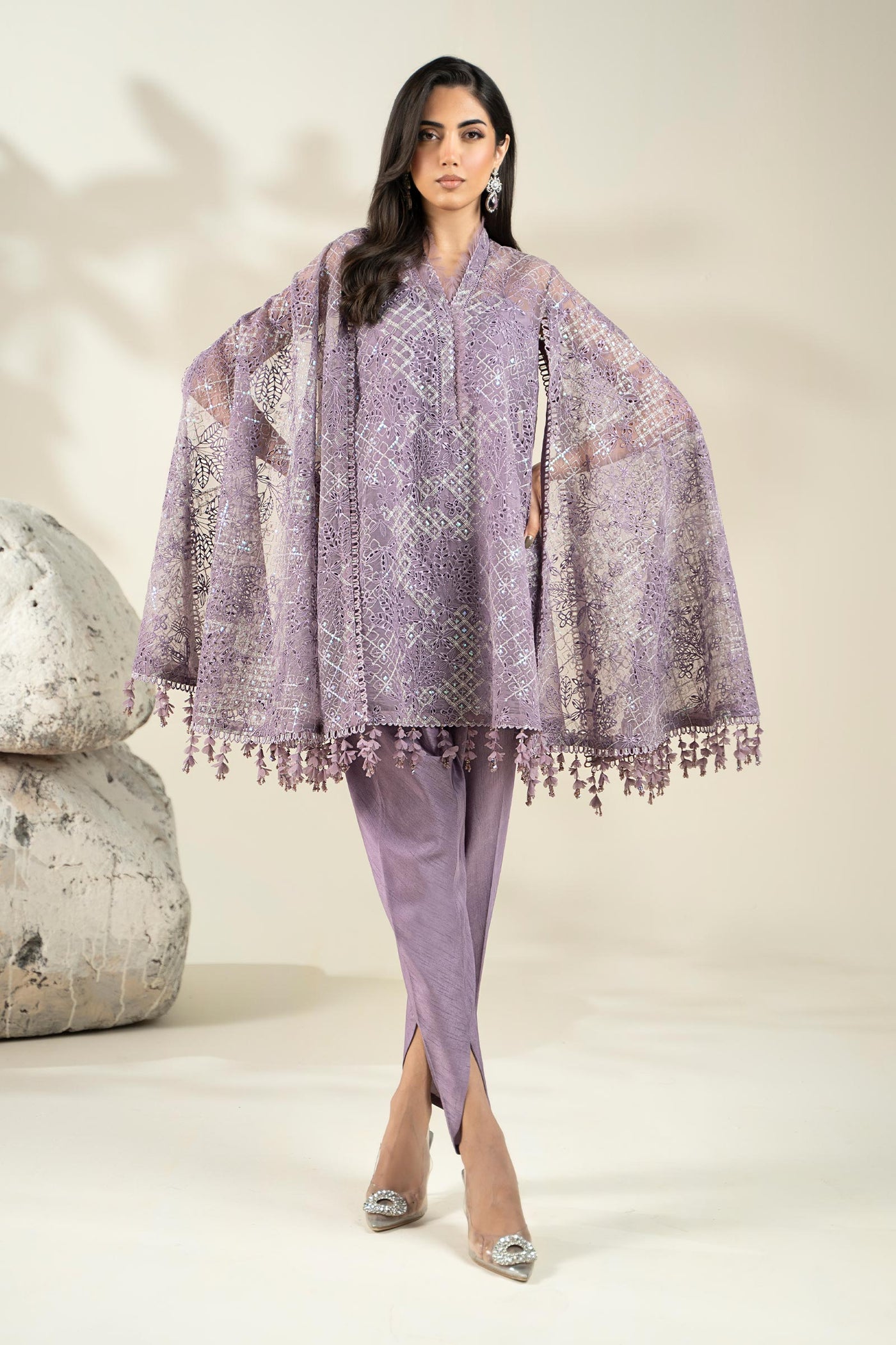 Embroidered Organza Fabric (1Pc) | LF-907