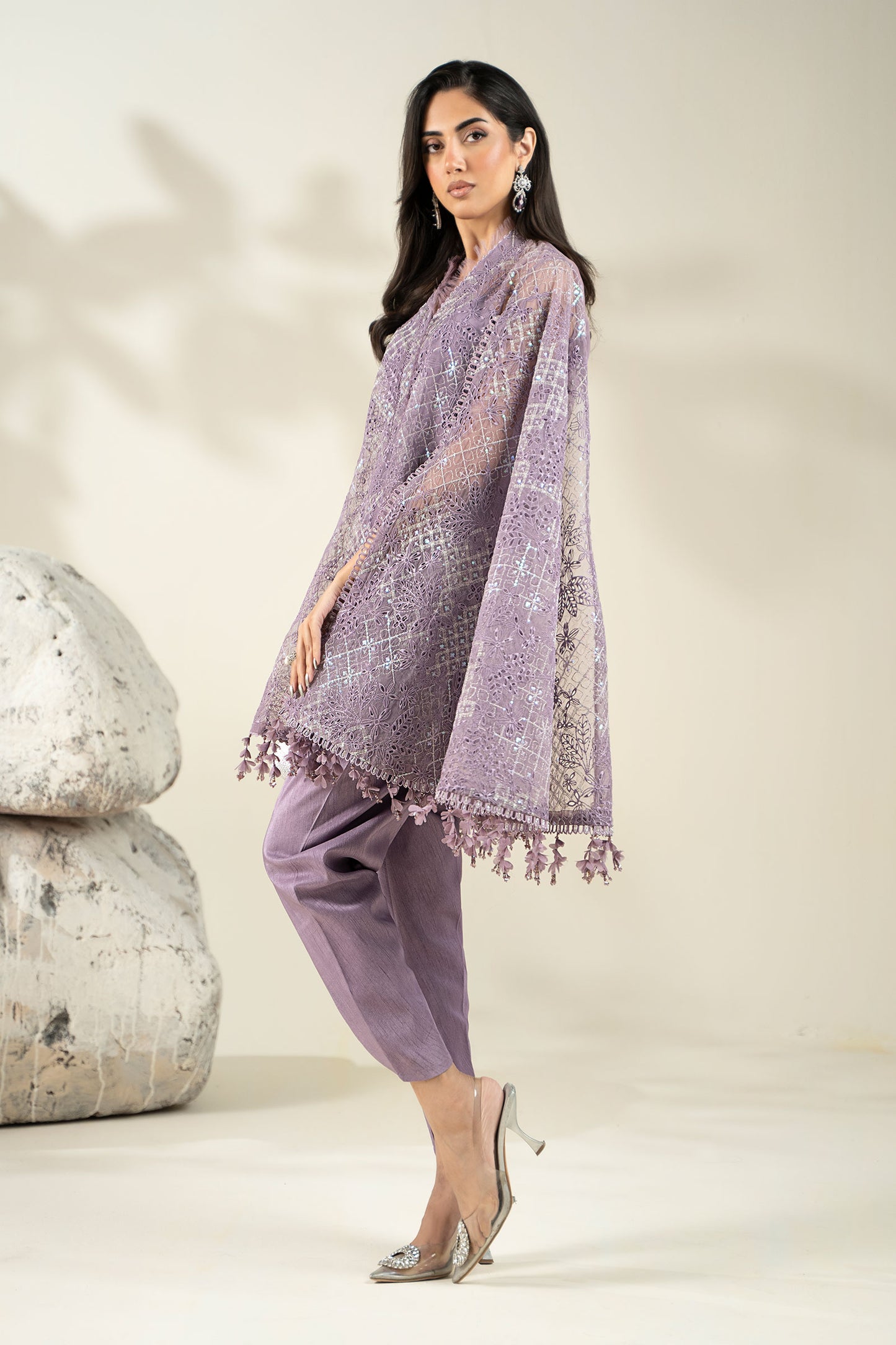 Embroidered Organza Fabric (1Pc) | LF-907