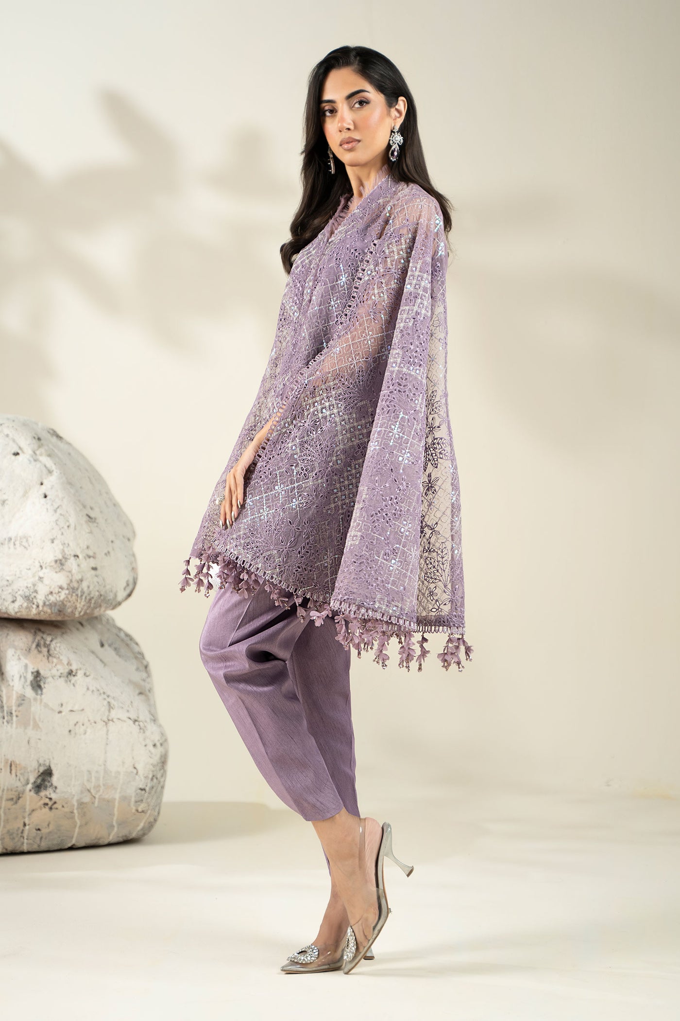 Embroidered Organza Fabric (1Pc) | LF-907