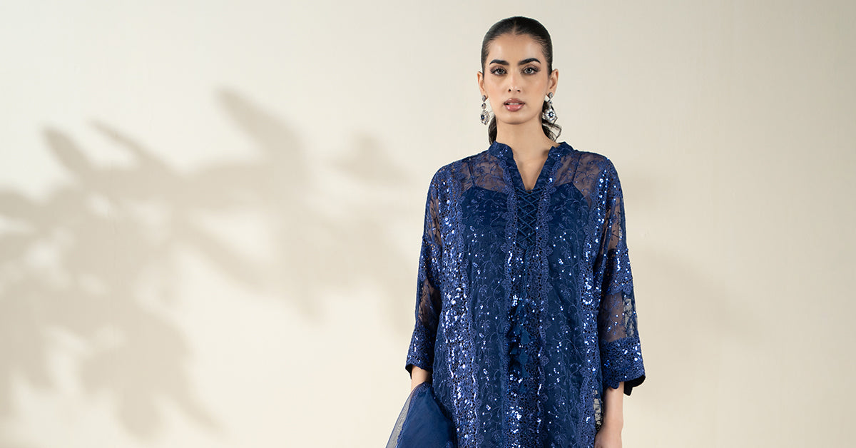 Embroidered Organza Fabric (2Pcs) | LF-908