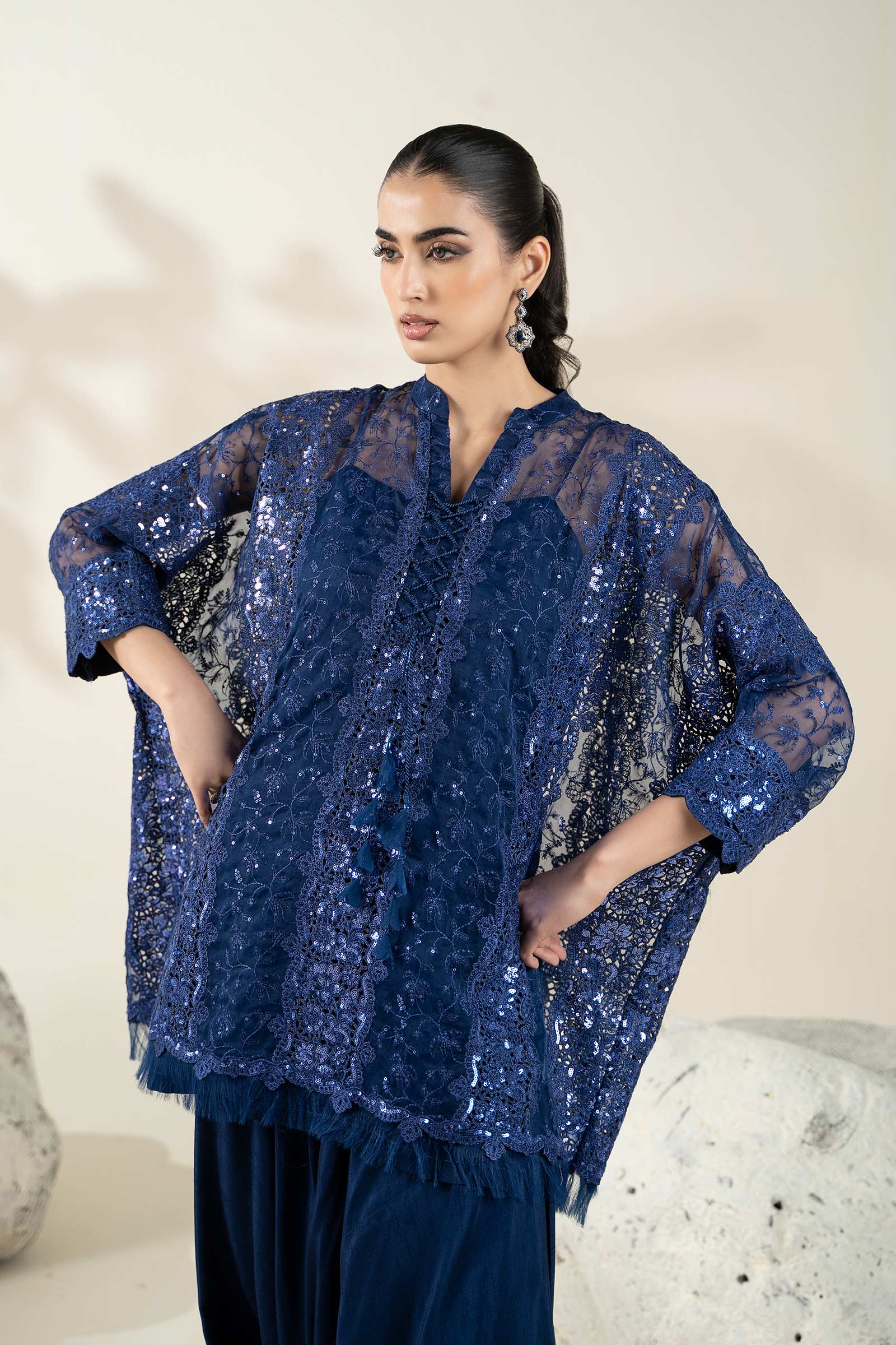 Embroidered Organza Fabric (2Pcs) | LF-908