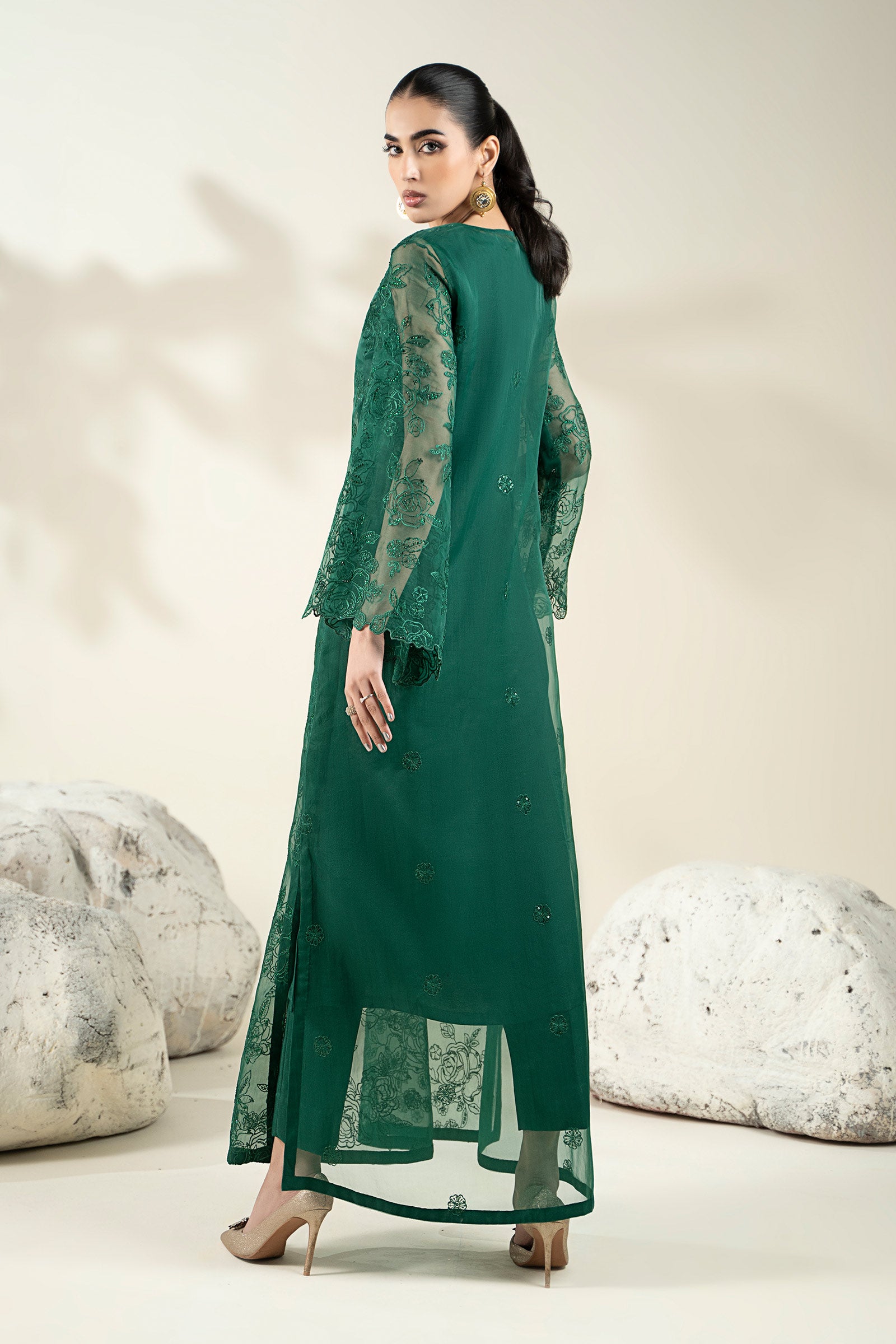 Embroidered Organza Fabric (2Pcs) | LF-909