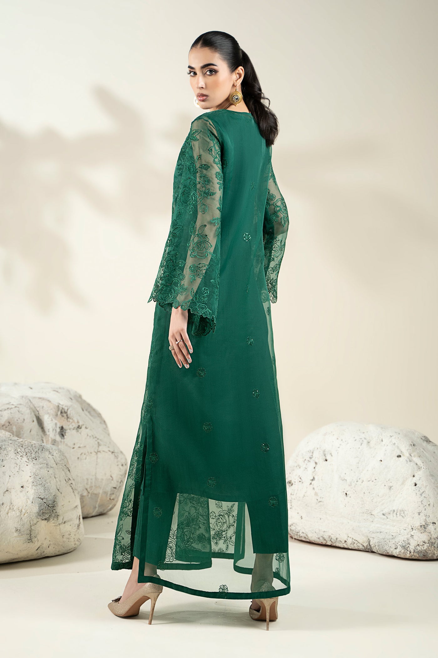 Embroidered Organza Fabric (2Pcs) | LF-909