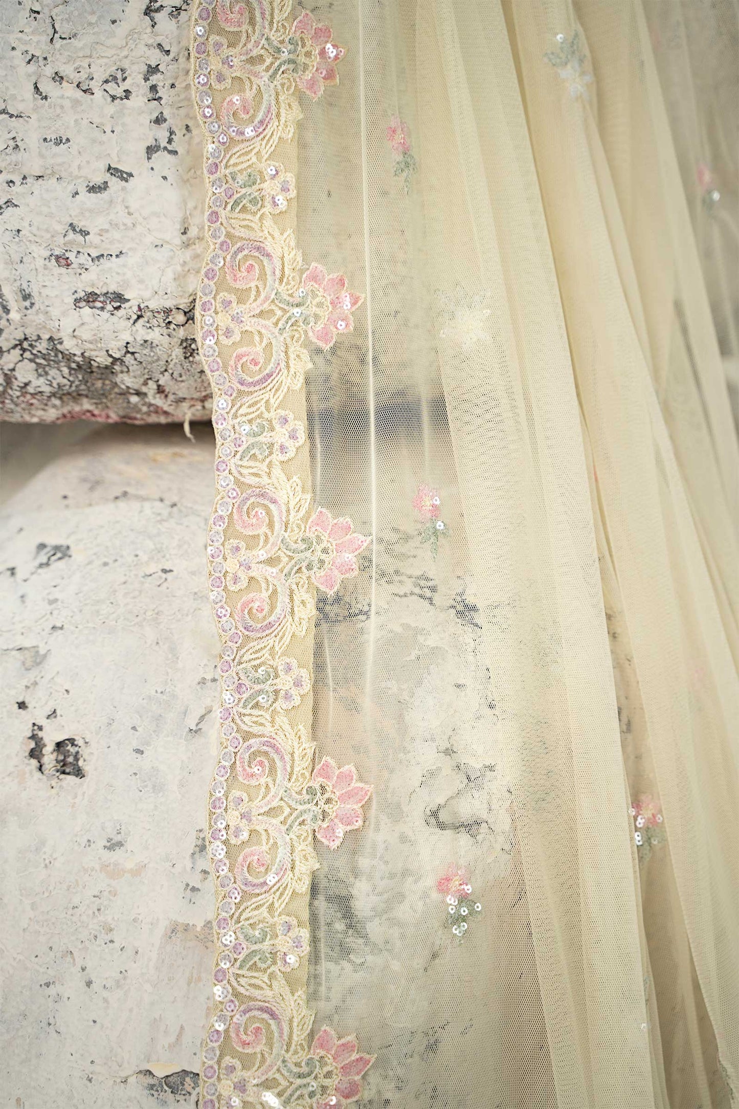 Embroidered Organza Fabric (2Pcs) | LF-910