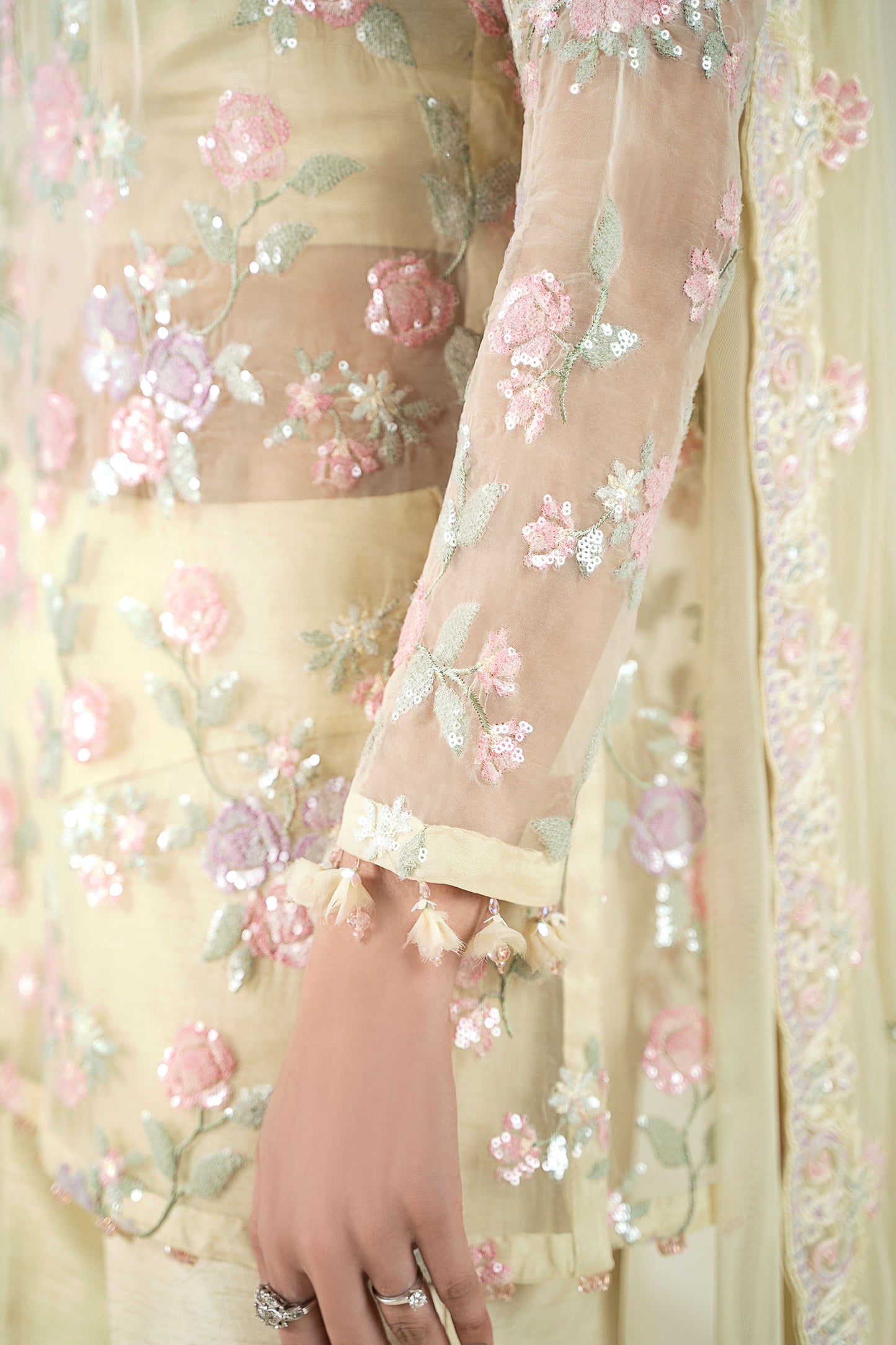 Embroidered Organza Fabric (2Pcs) | LF-910