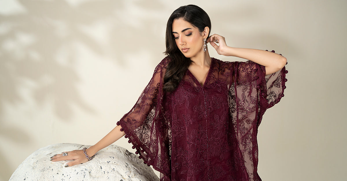 Embroidered Organza Fabric (1Pc) | LF-912
