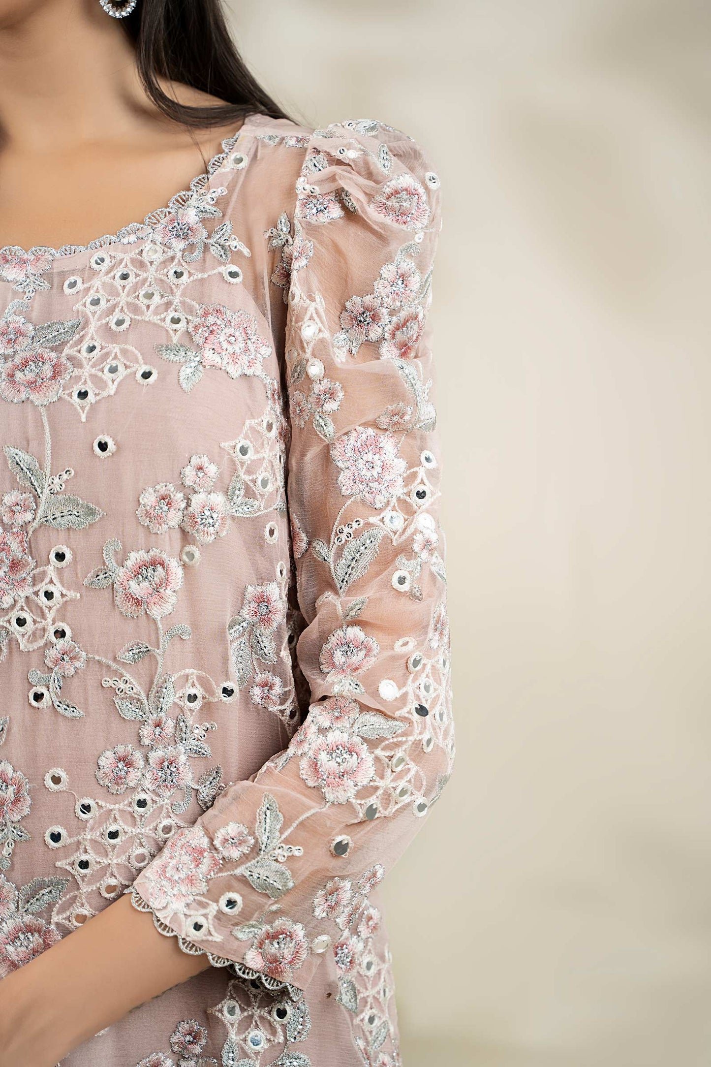 Embroidered Chiffon Fabric (2Pcs) | LF-916