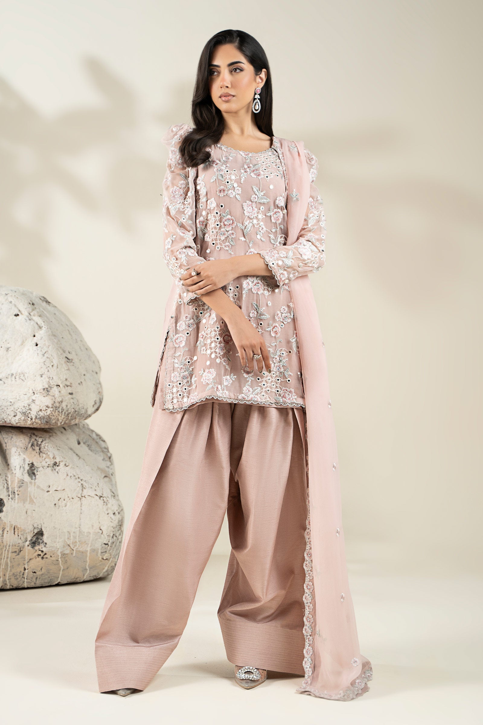 Embroidered Chiffon Fabric (2Pcs) | LF-916