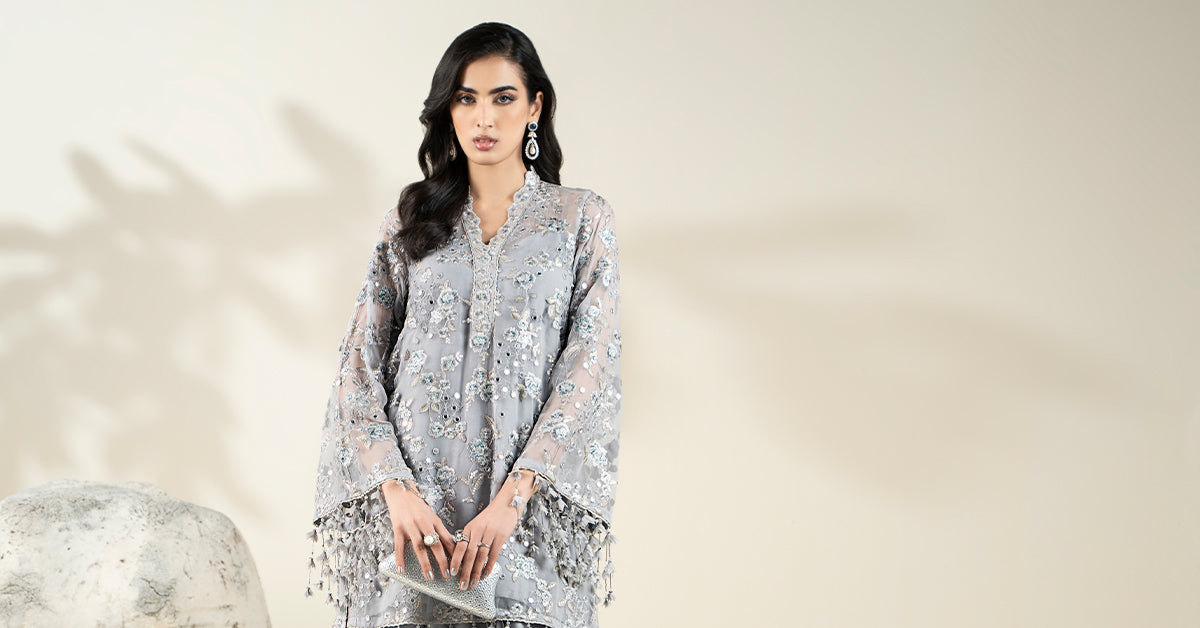 Embroidered Chiffon Fabric (2Pcs) | LF-917