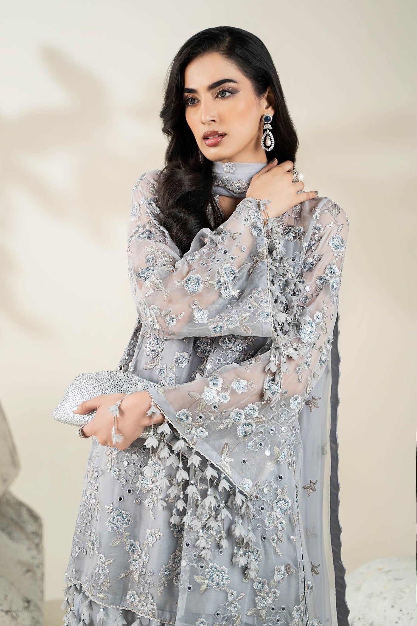 Embroidered Chiffon Fabric (2Pcs) | LF-917