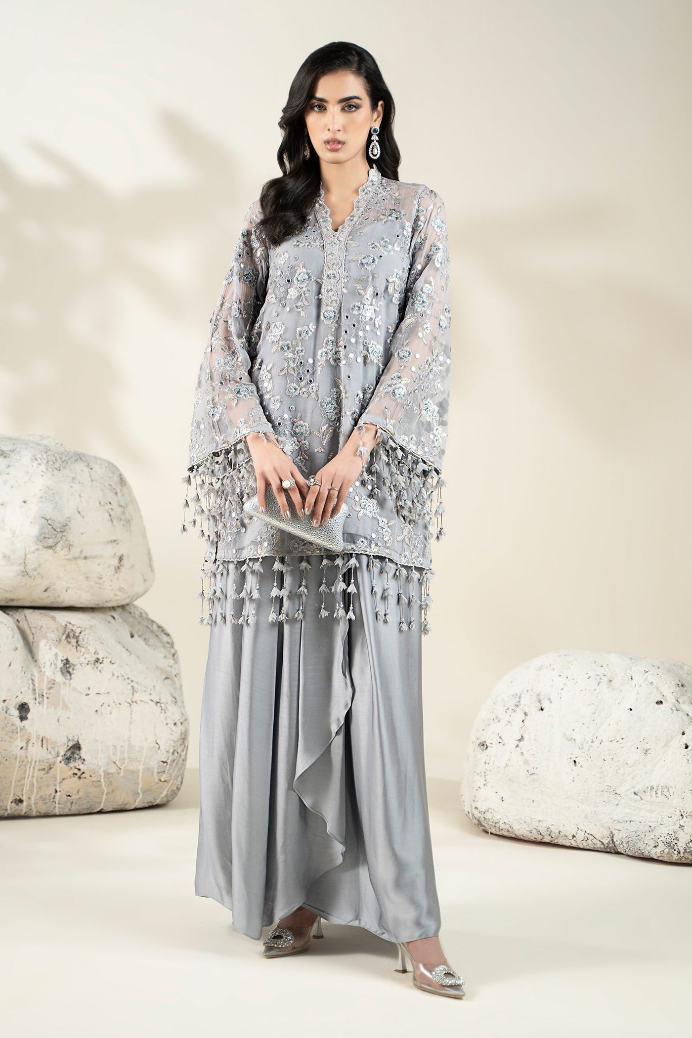 Embroidered Chiffon Fabric (2Pcs) | LF-917