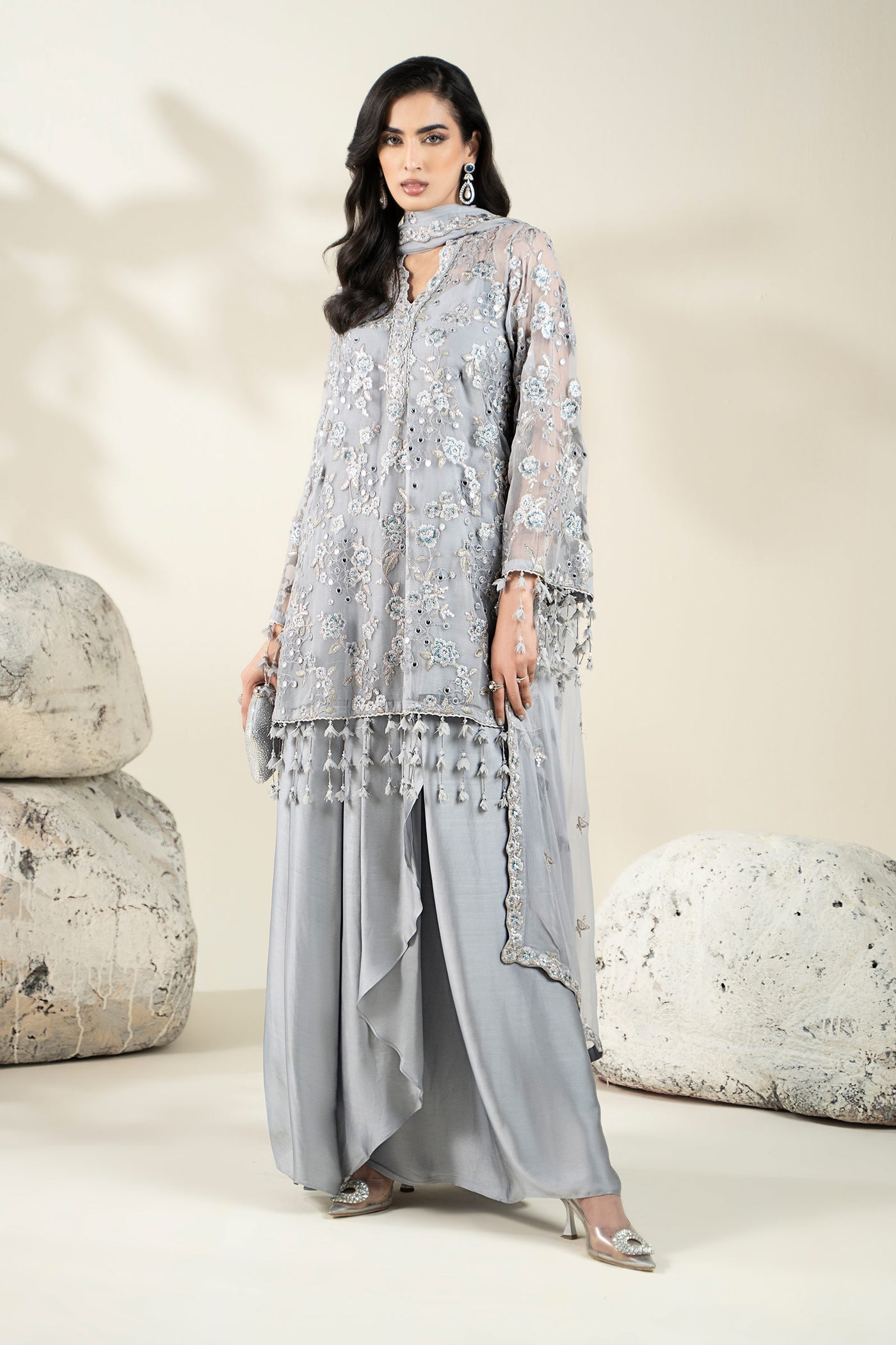Embroidered Chiffon Fabric (2Pcs) | LF-917