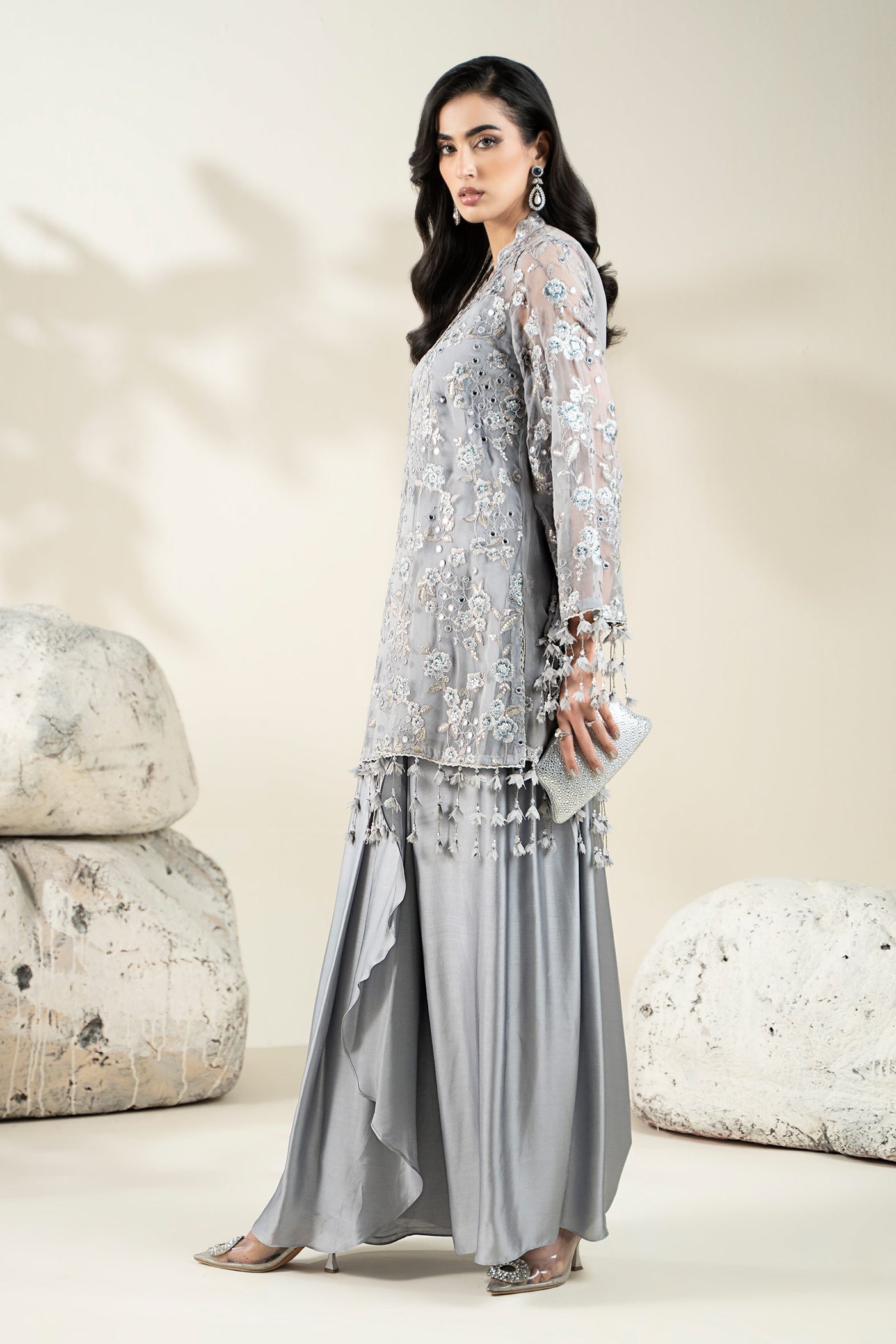 Embroidered Chiffon Fabric (2Pcs) | LF-917