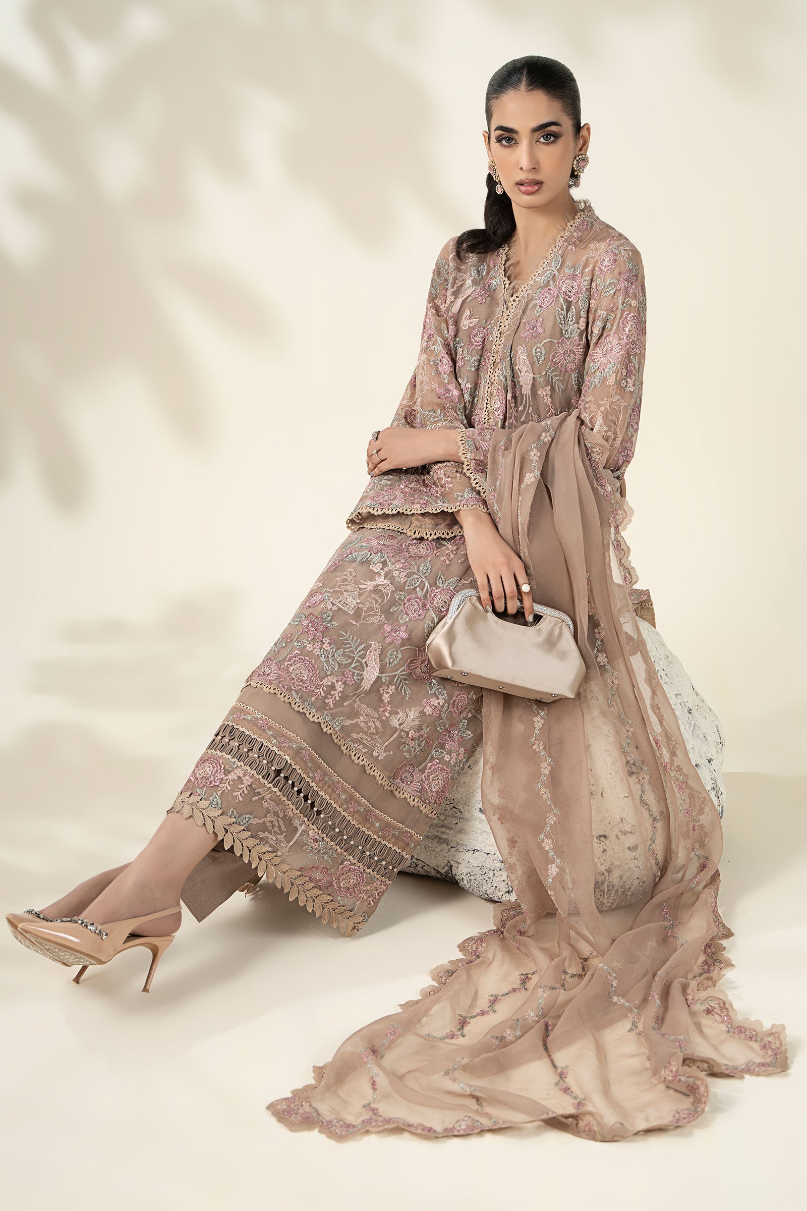 Embroidered Chiffon Fabric (2Pcs) | LF-920