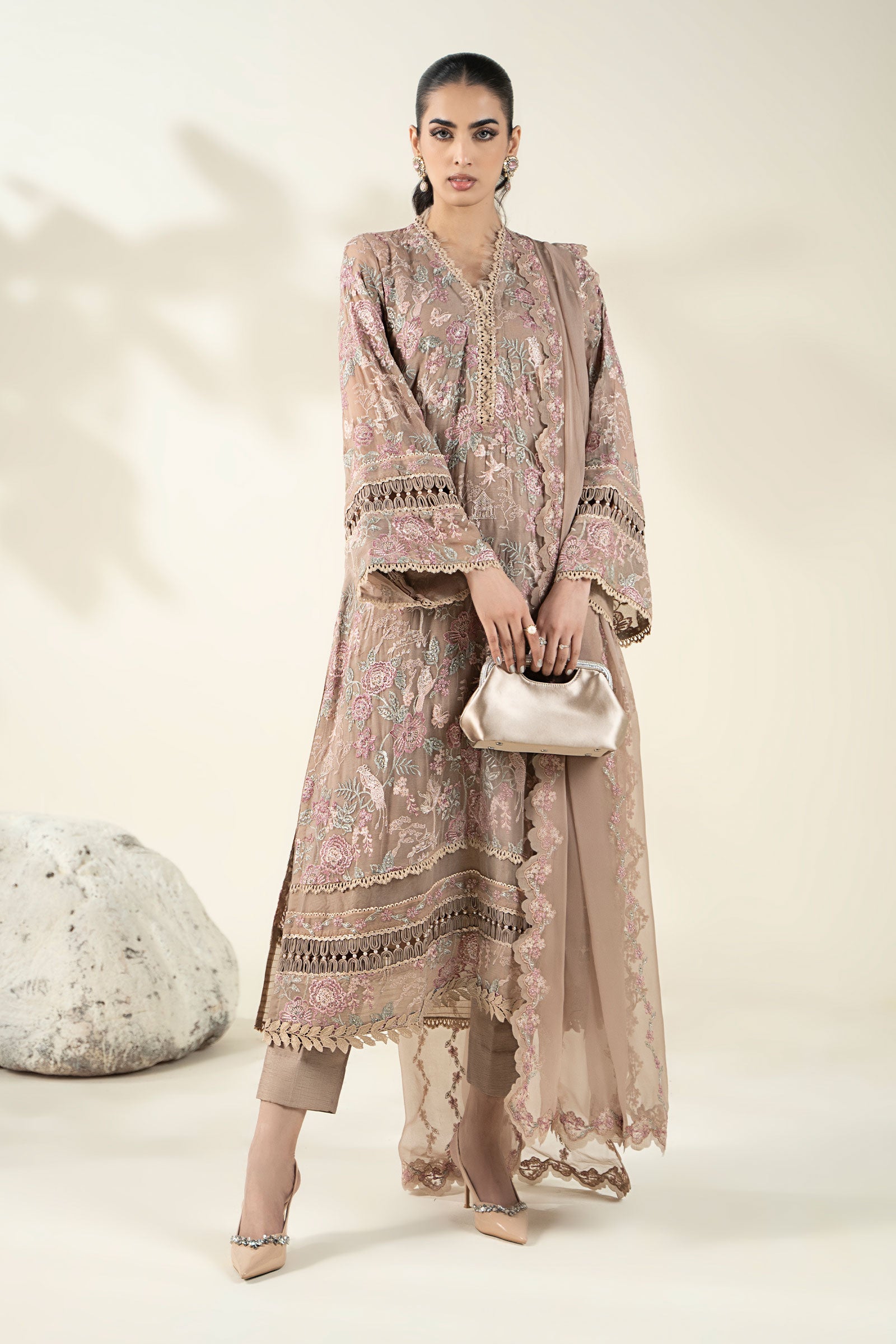 Embroidered Chiffon Fabric (2Pcs) | LF-920