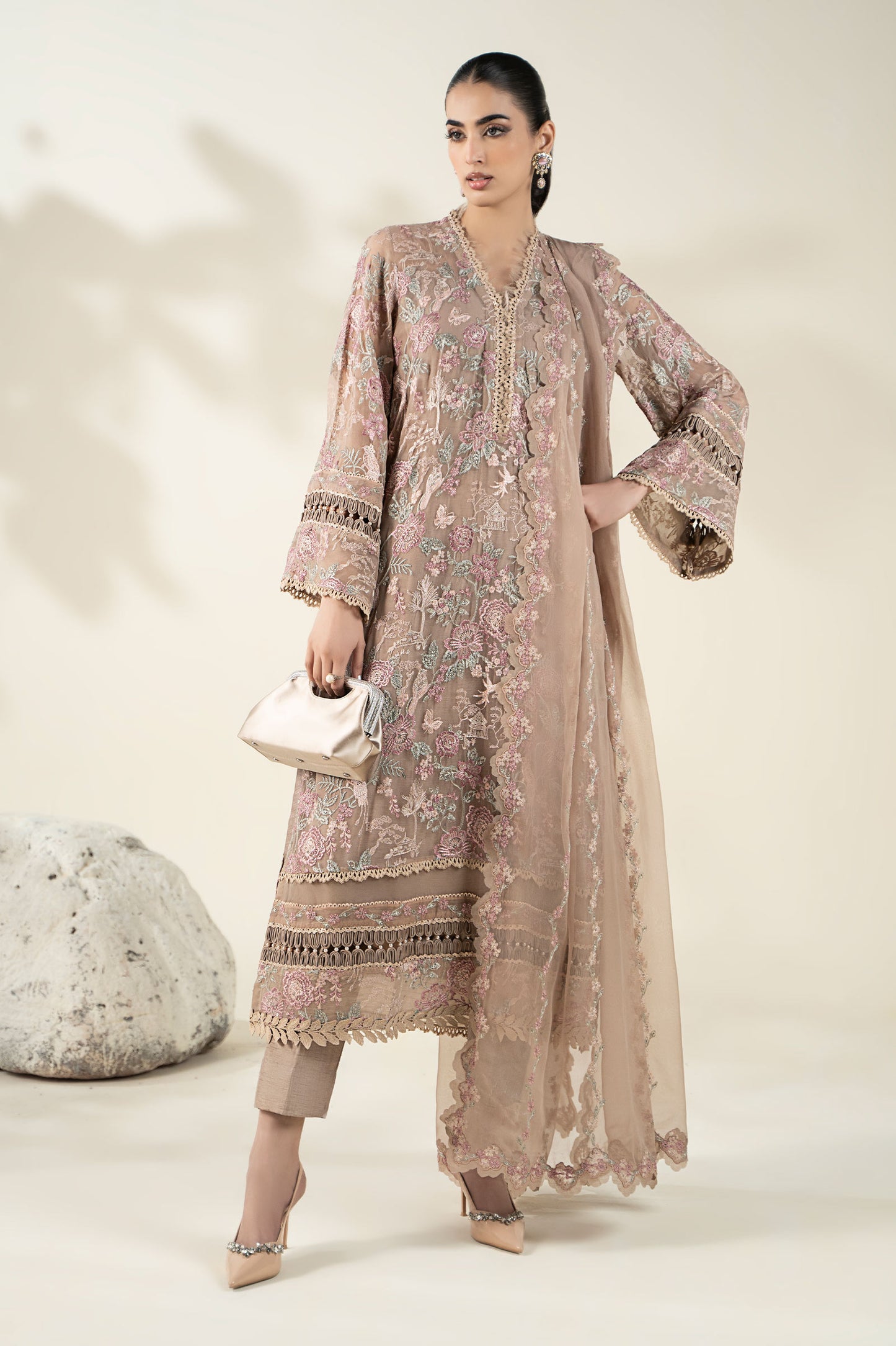 Embroidered Chiffon Fabric (2Pcs) | LF-920