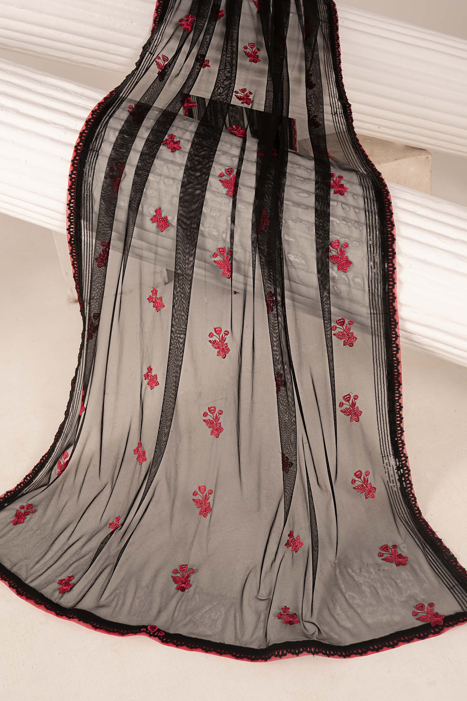 Embroidered Net Fabric (2Pcs)