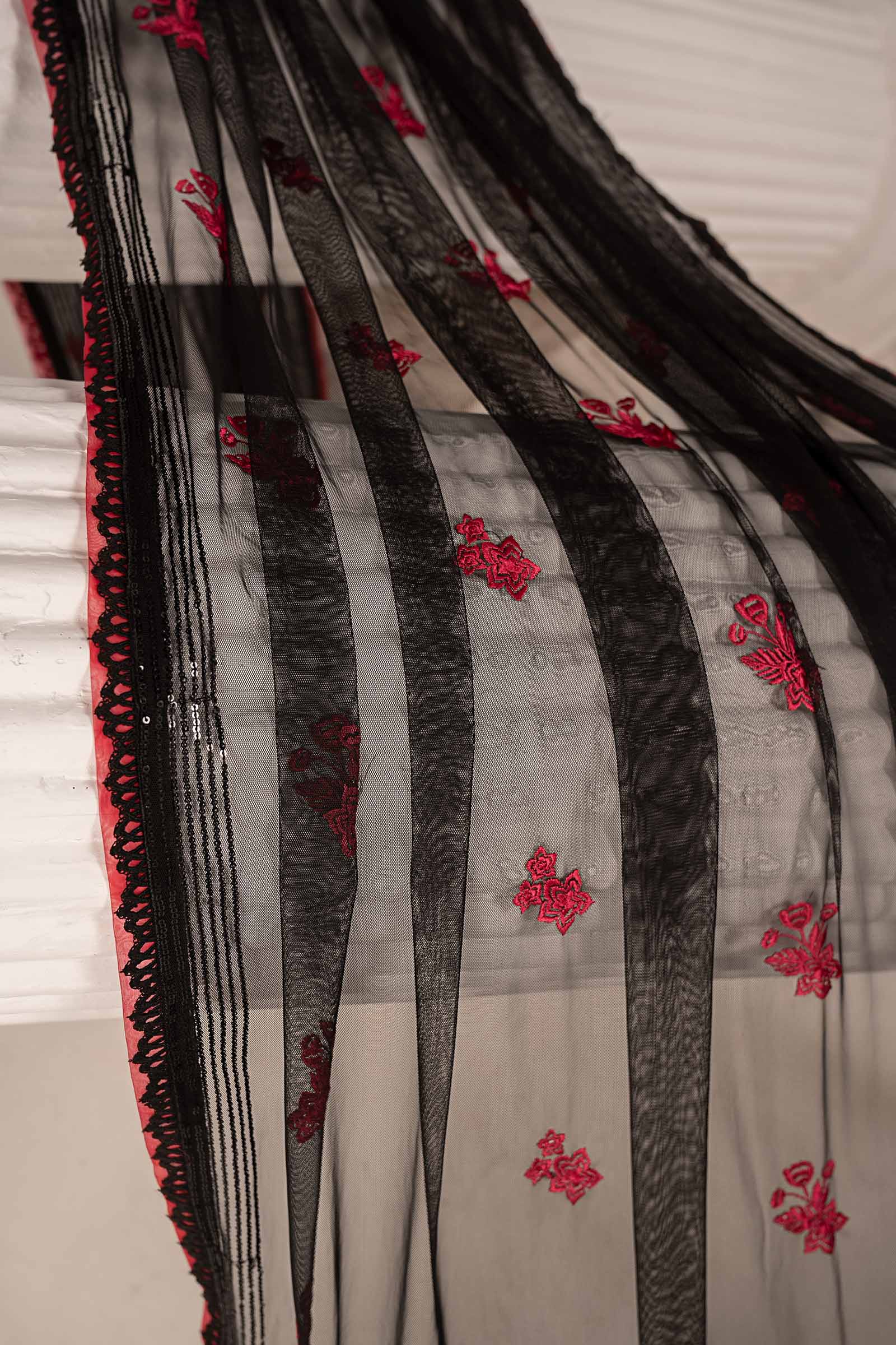 Embroidered Net Fabric (2Pcs)