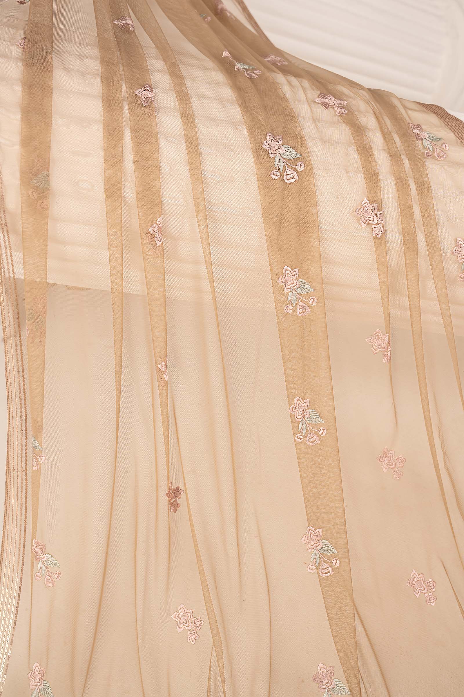 Embroidered Net Fabric (2Pcs)