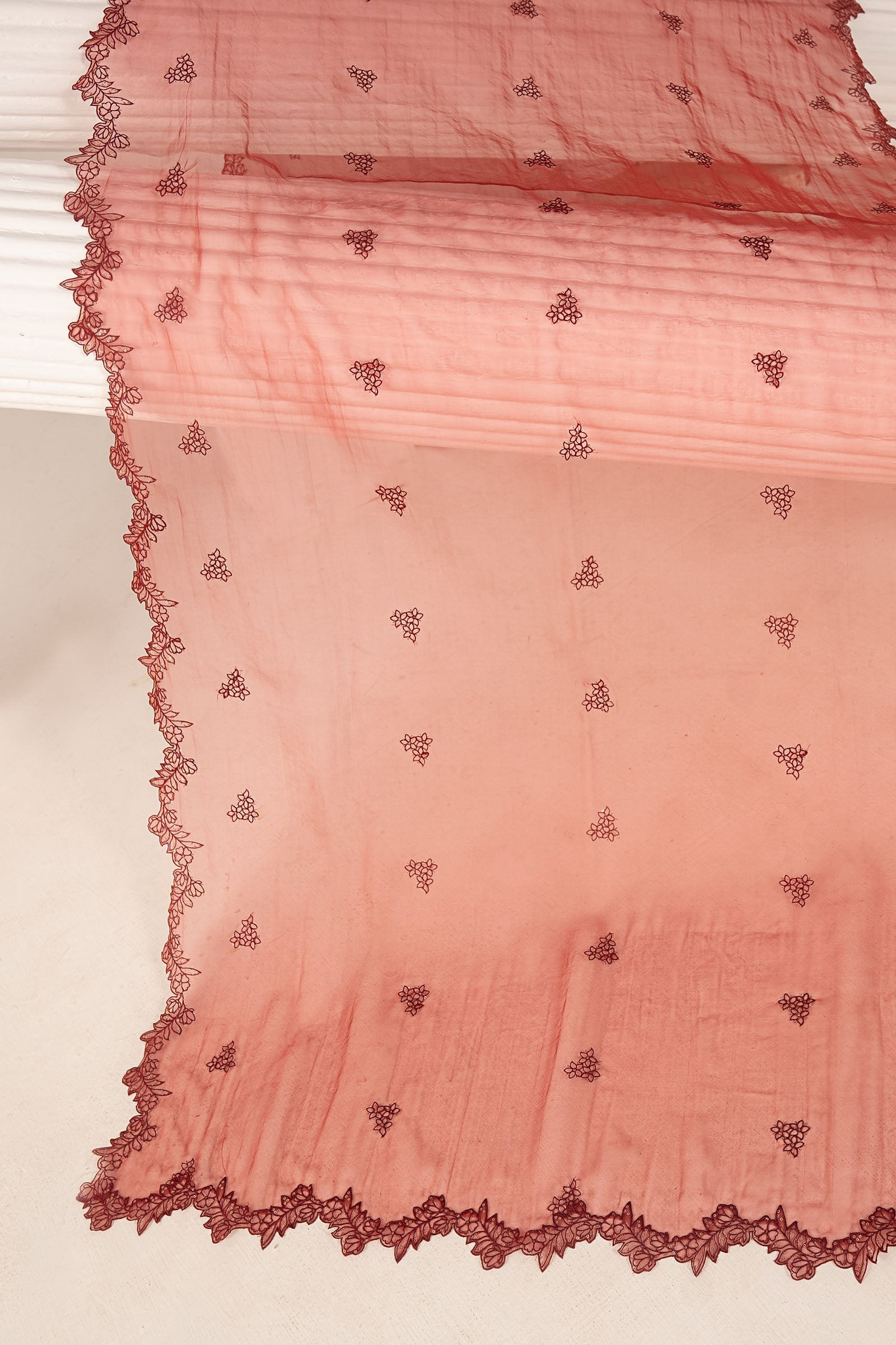 Embroidered Organza Fabric (2Pcs)