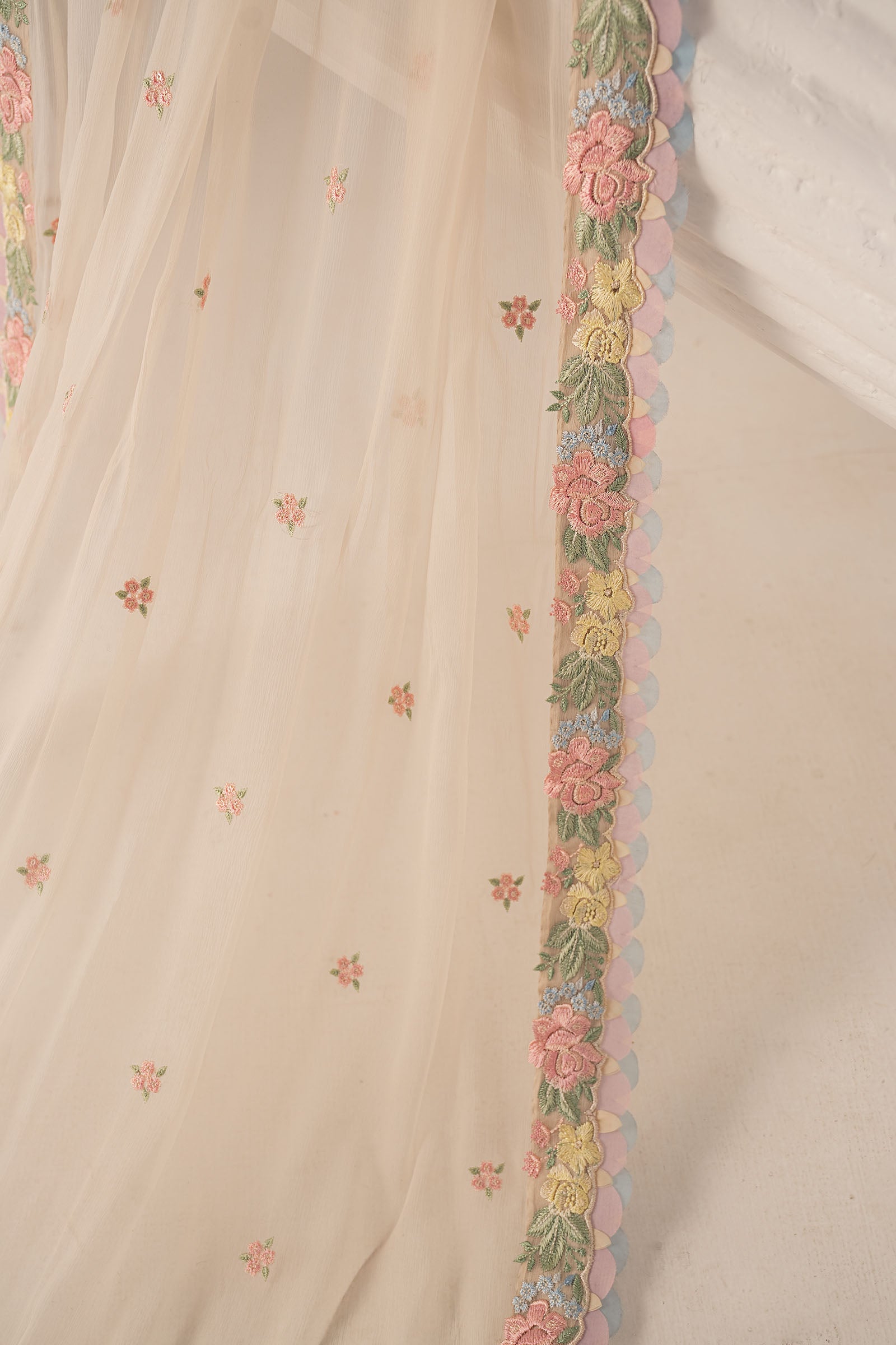 Embroidered Chiffon Fabric (2Pcs)