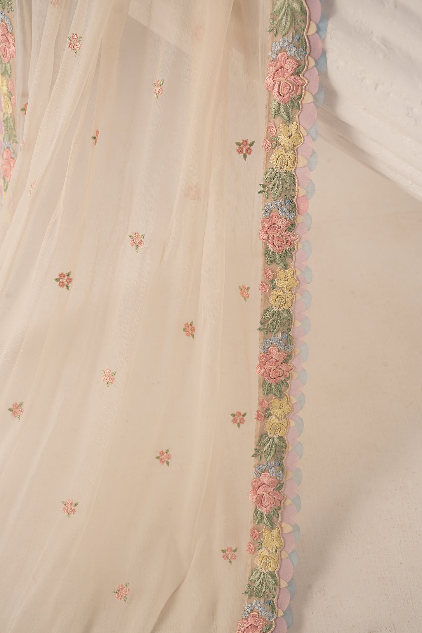 Embroidered Chiffon Fabric (2Pcs)