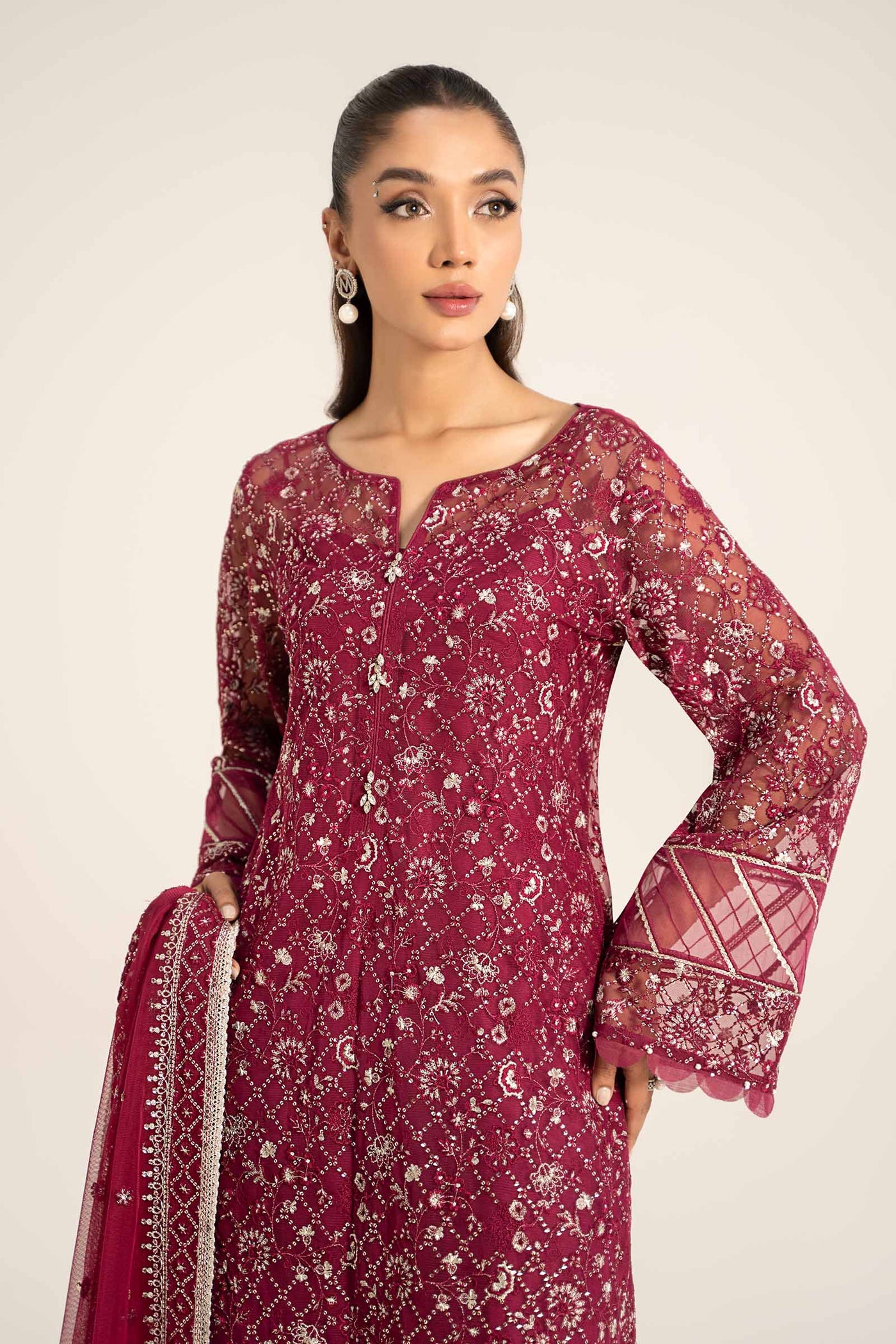 Embroidered Poly Net Fabric | LF-705 – Maria.B. Designs (PK)