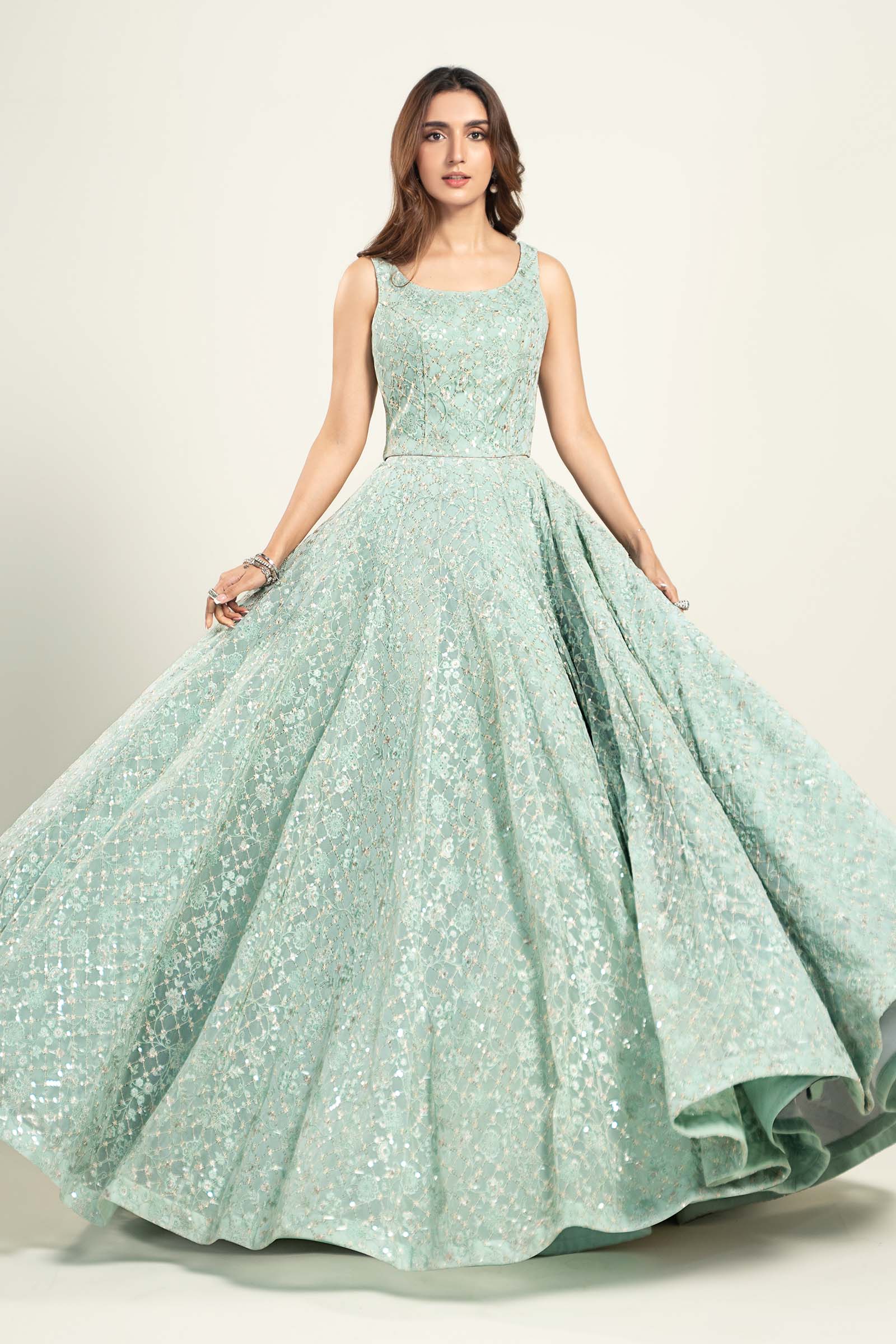 Embroidered Poly Net Fabric (2Pcs) | LF-706