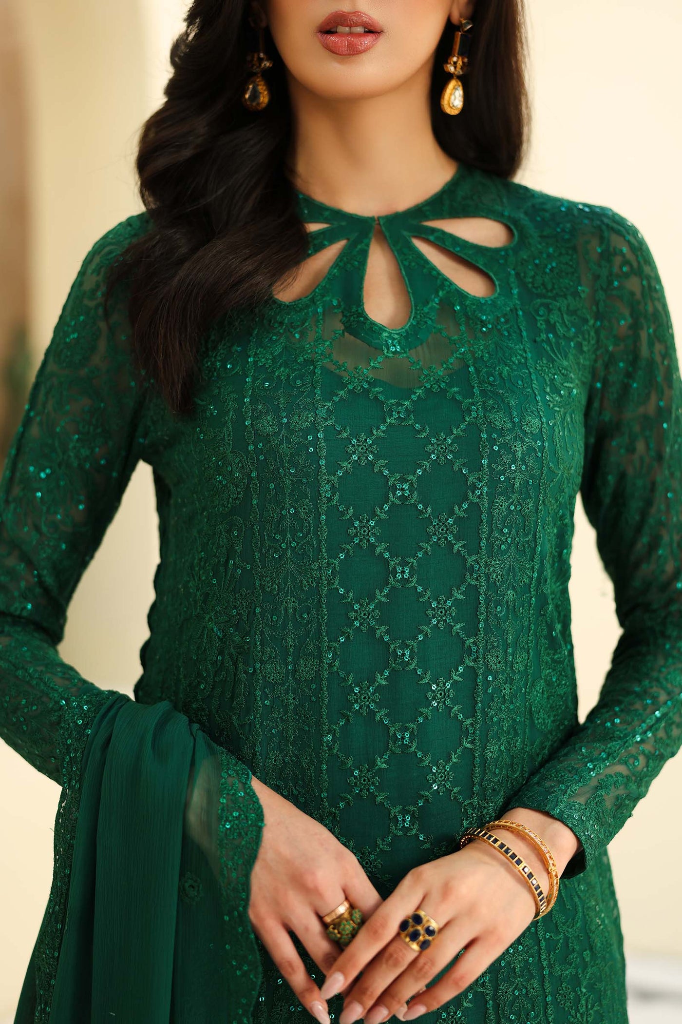 Embroidered Chiffon Fabric (2Pcs) | LF-818
