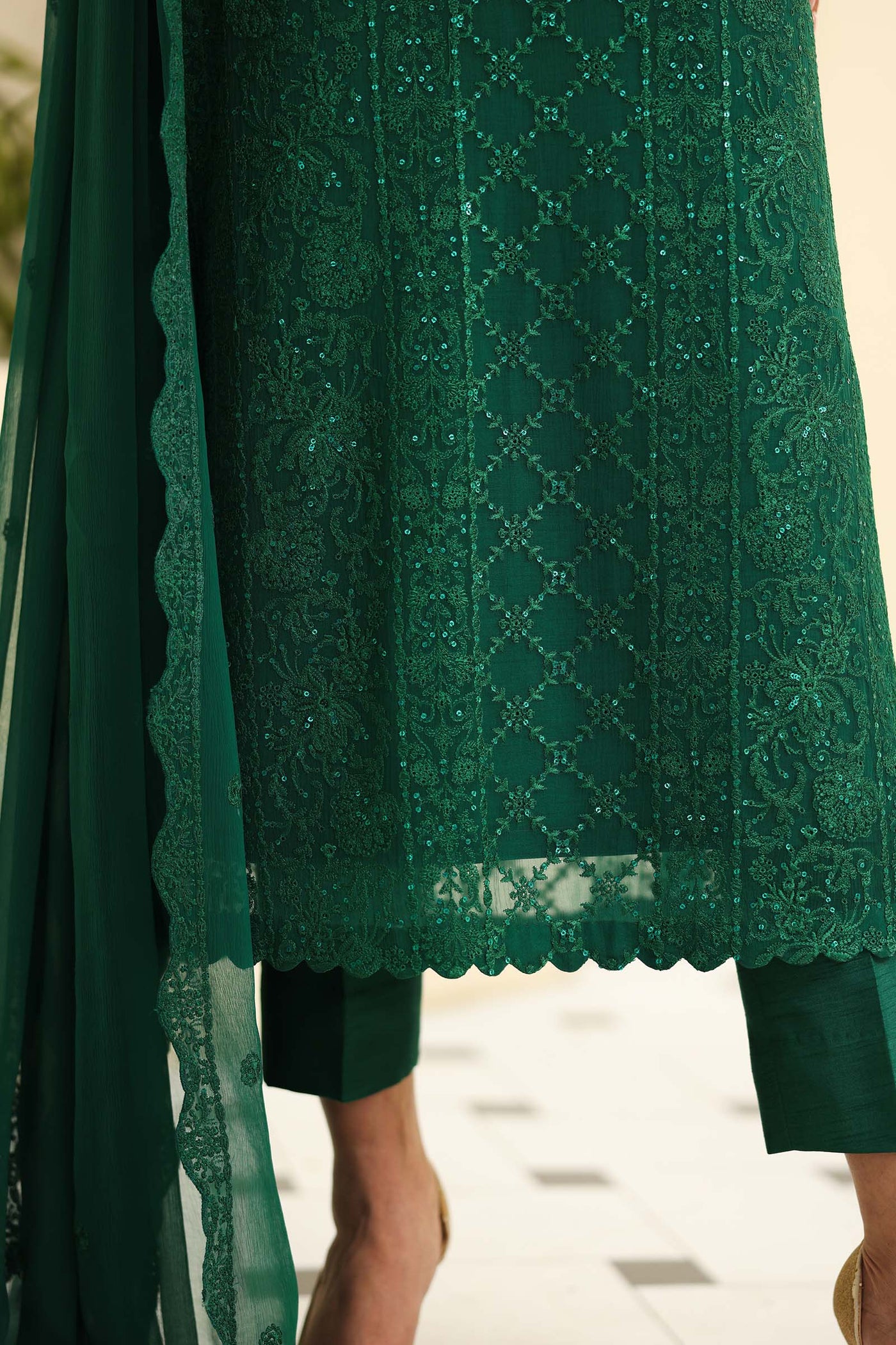 Embroidered Chiffon Fabric (2Pcs) | LF-818