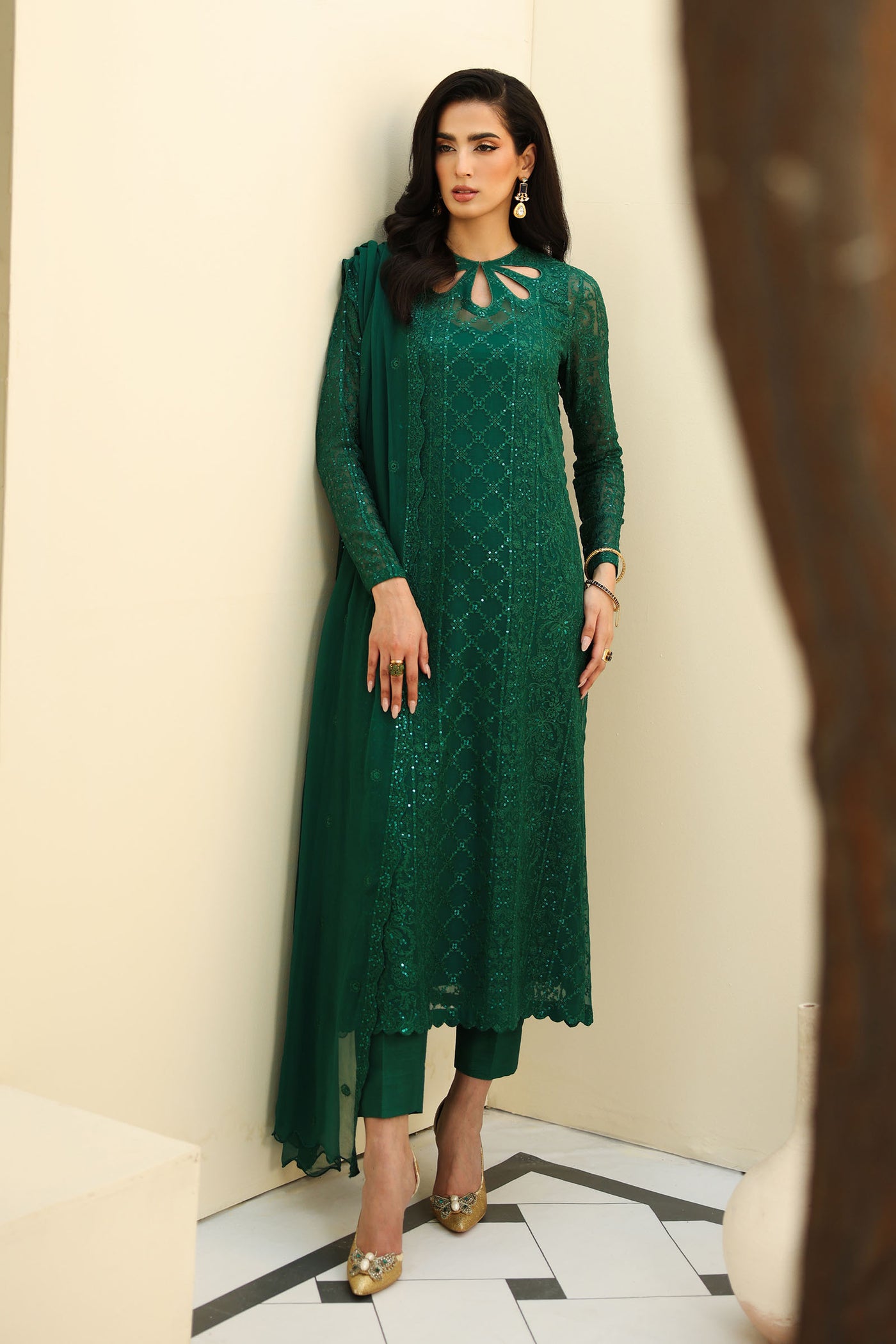 Embroidered Chiffon Fabric (2Pcs) | LF-818