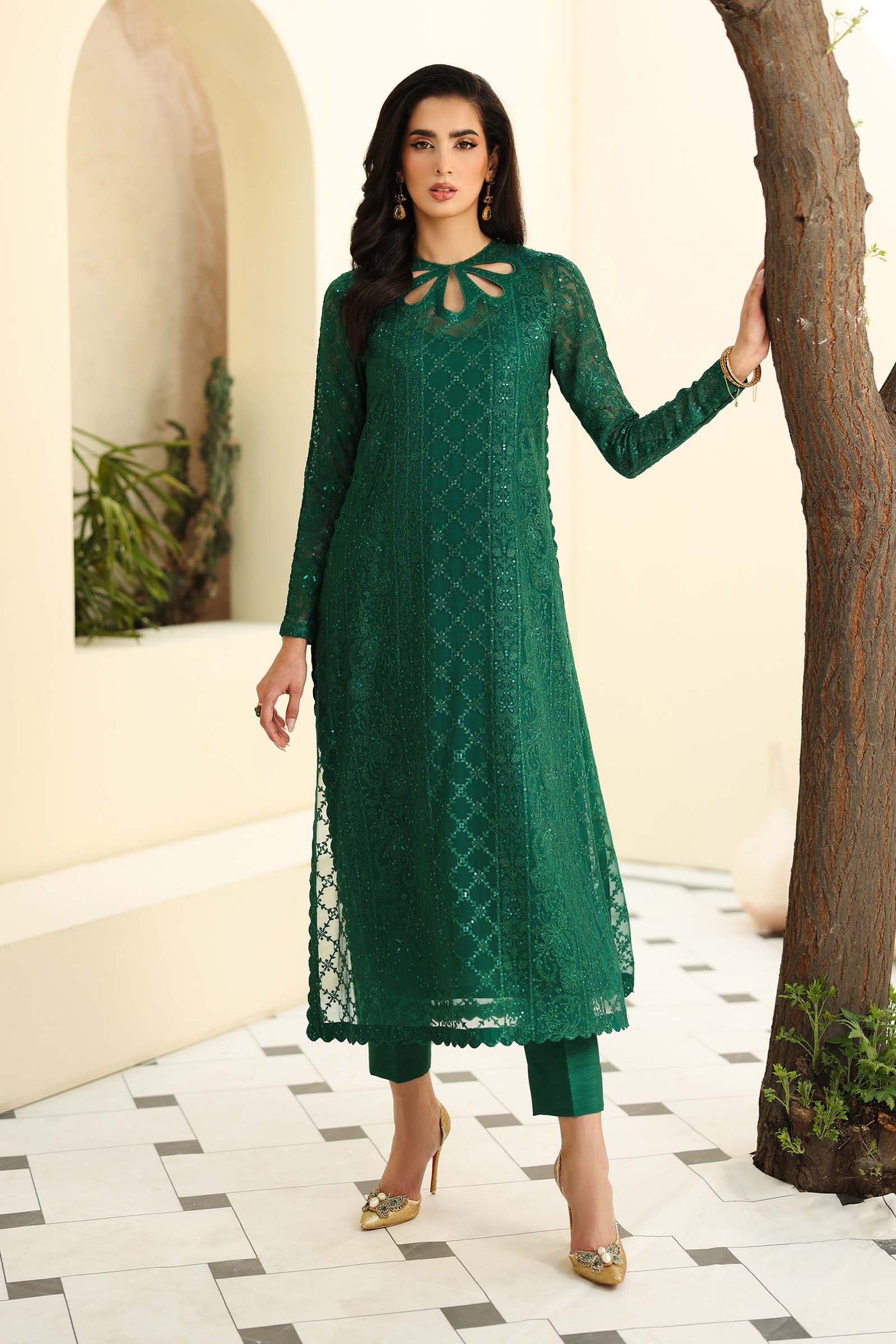 Embroidered Chiffon Fabric (2Pcs) | LF-818