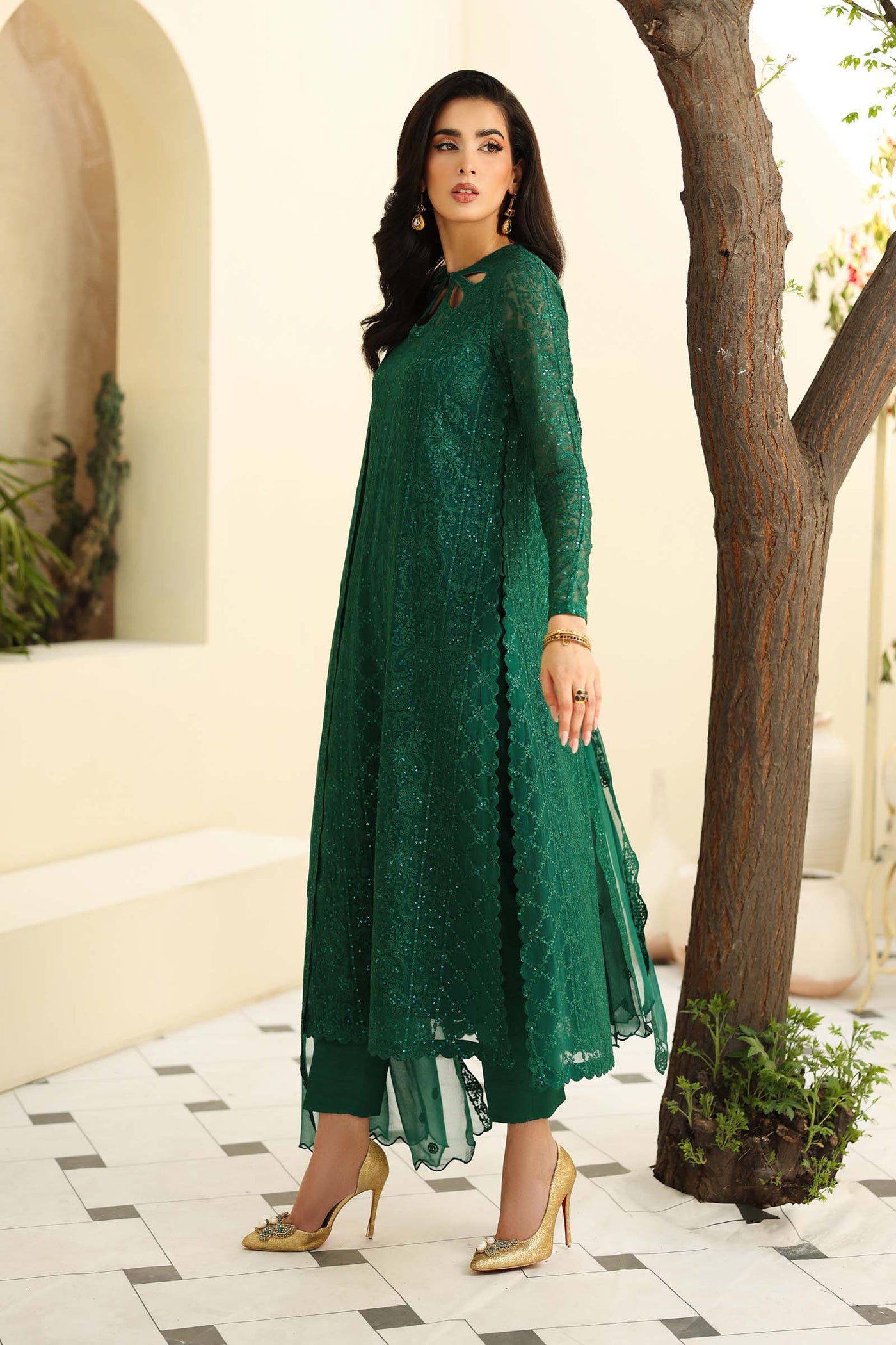 Embroidered Chiffon Fabric (2Pcs) | LF-818