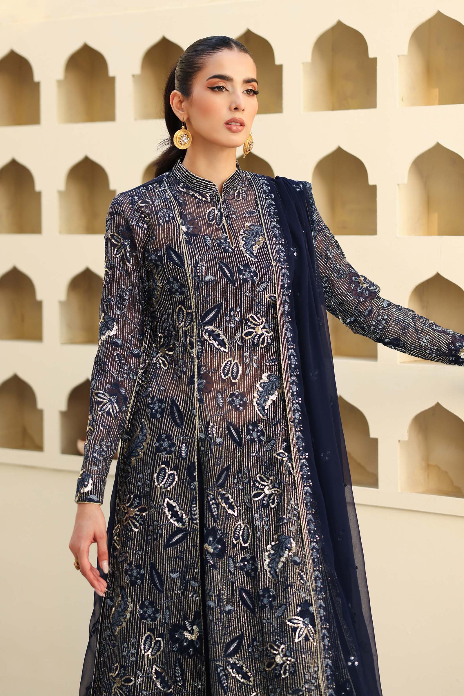 Embroidered Chiffon Fabric (3Pcs) | LF-819