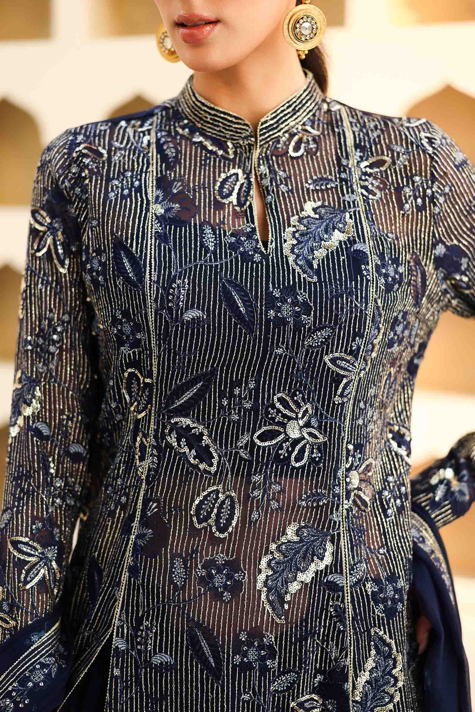 Embroidered Chiffon Fabric (3Pcs) | LF-819