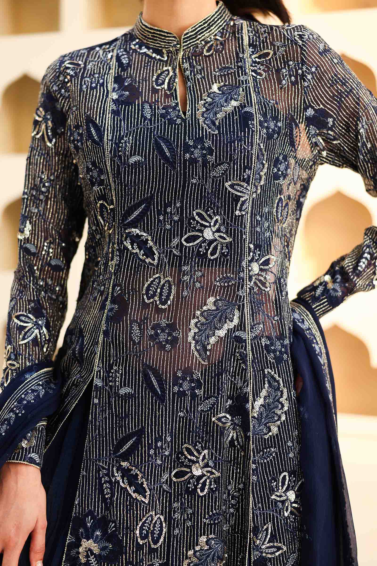 Embroidered Chiffon Fabric (3Pcs) | LF-819