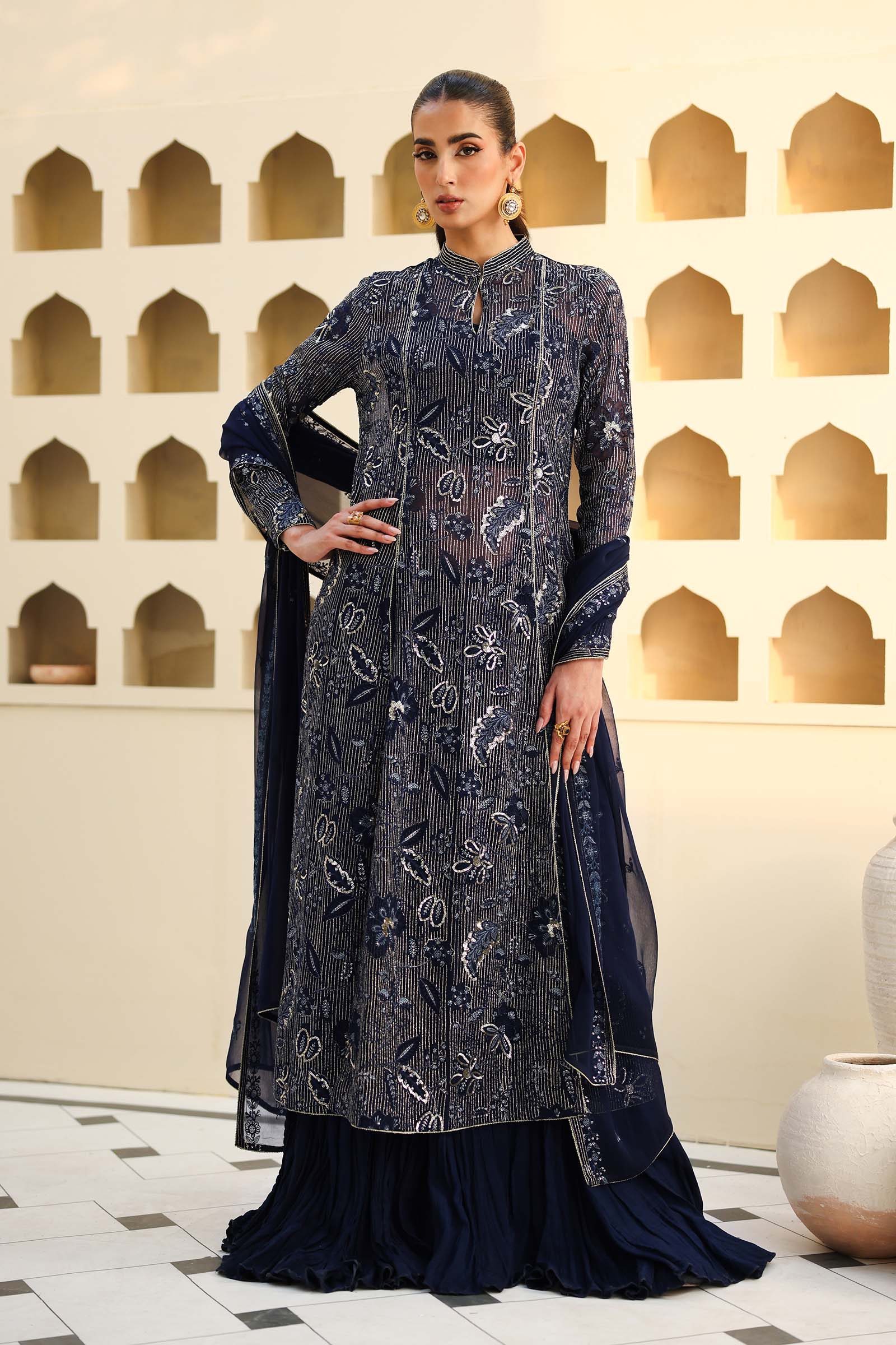 Embroidered Chiffon Fabric (3Pcs) | LF-819