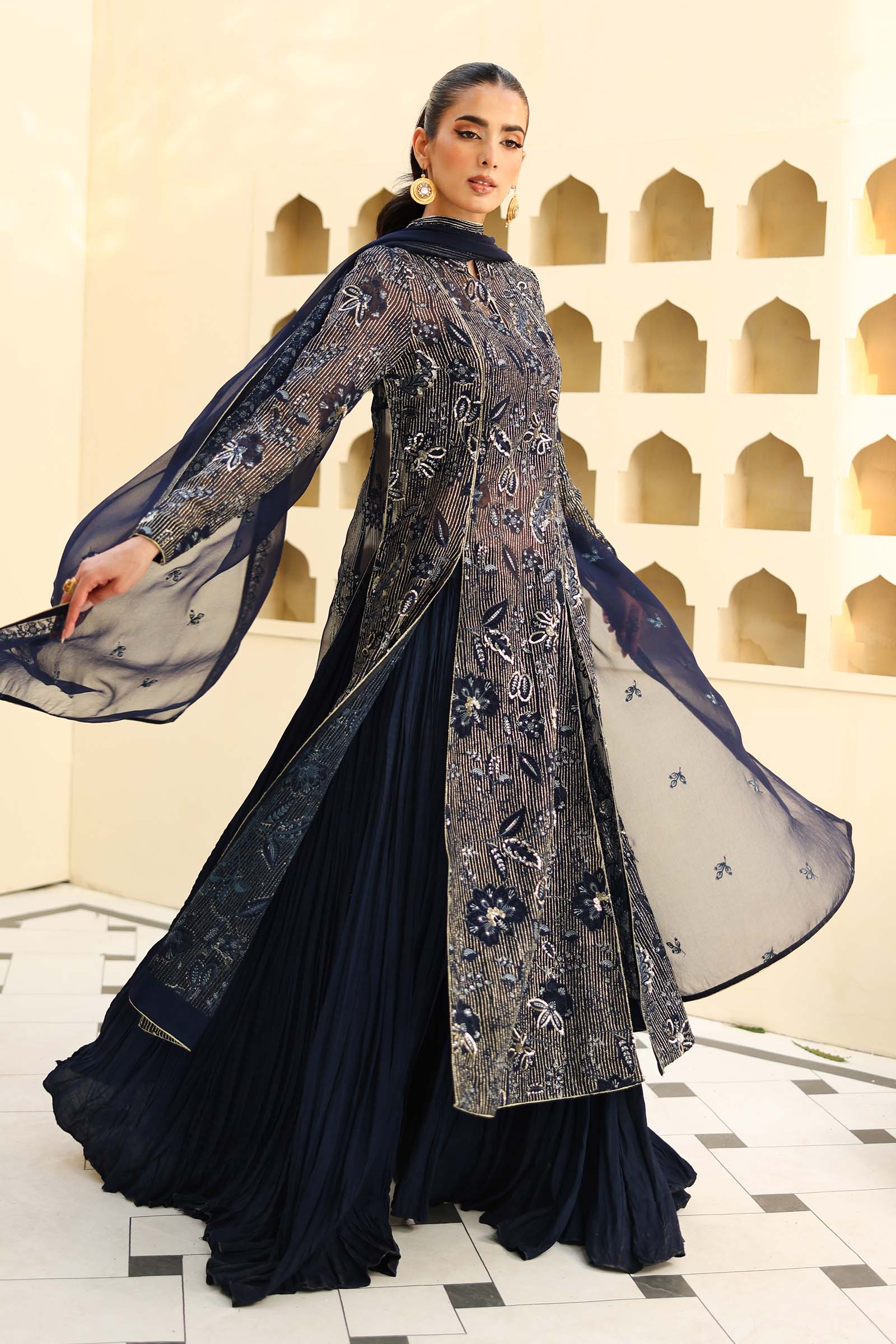 Embroidered Chiffon Fabric (3Pcs) | LF-819