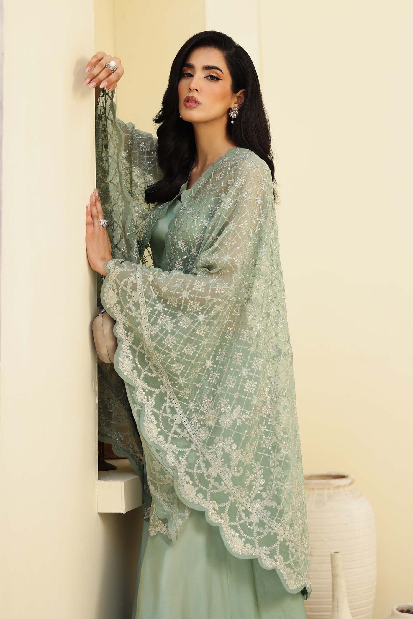 Embroidered Chiffon Fabric (1Pc) | LF-820