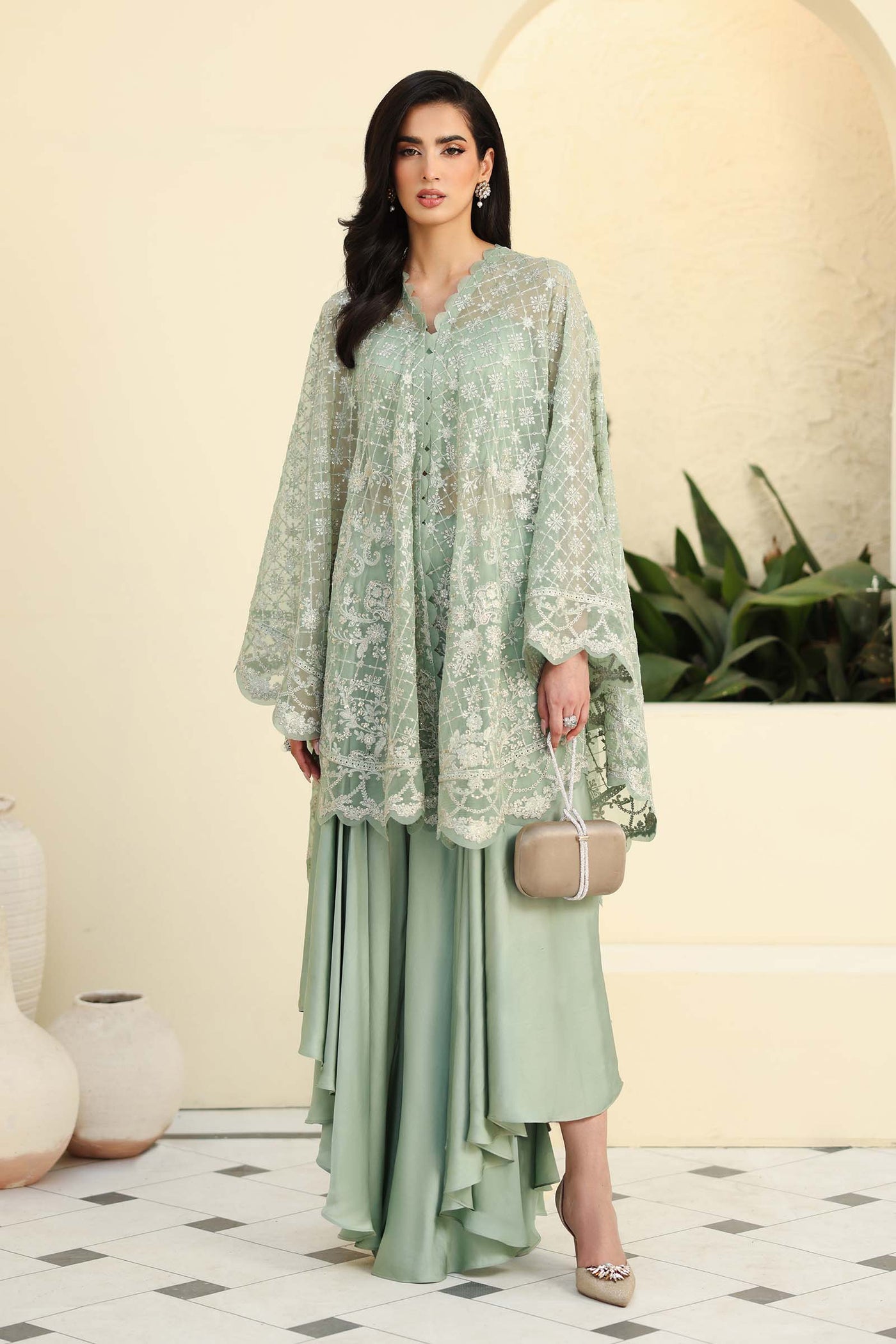 Embroidered Chiffon Fabric (1Pc) | LF-820