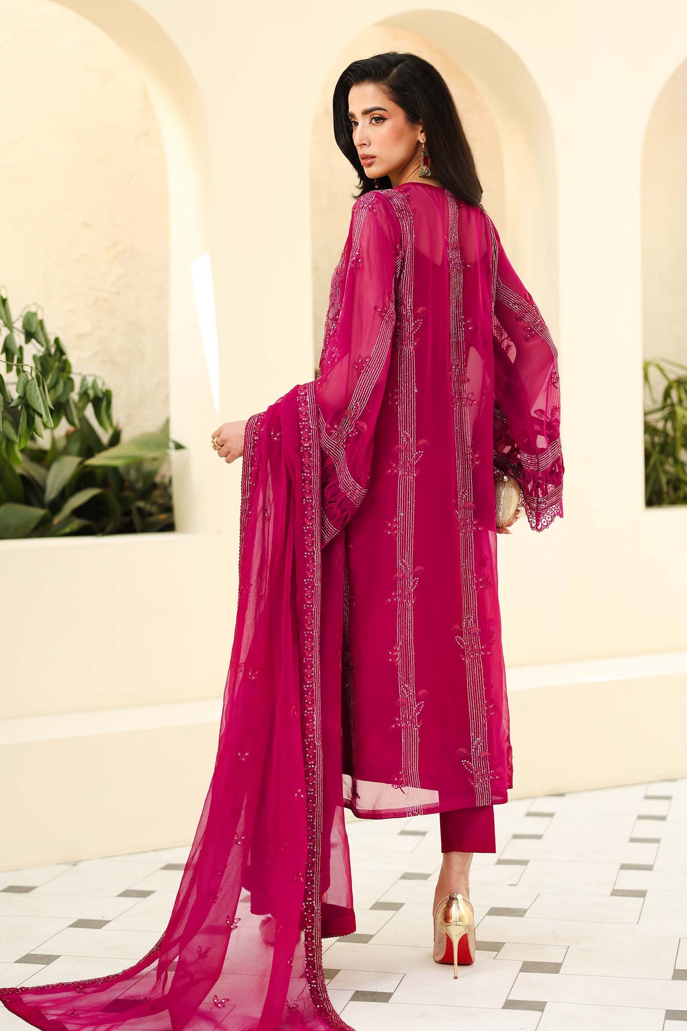 Embroidered Chiffon Fabric (3Pcs) | LF-821