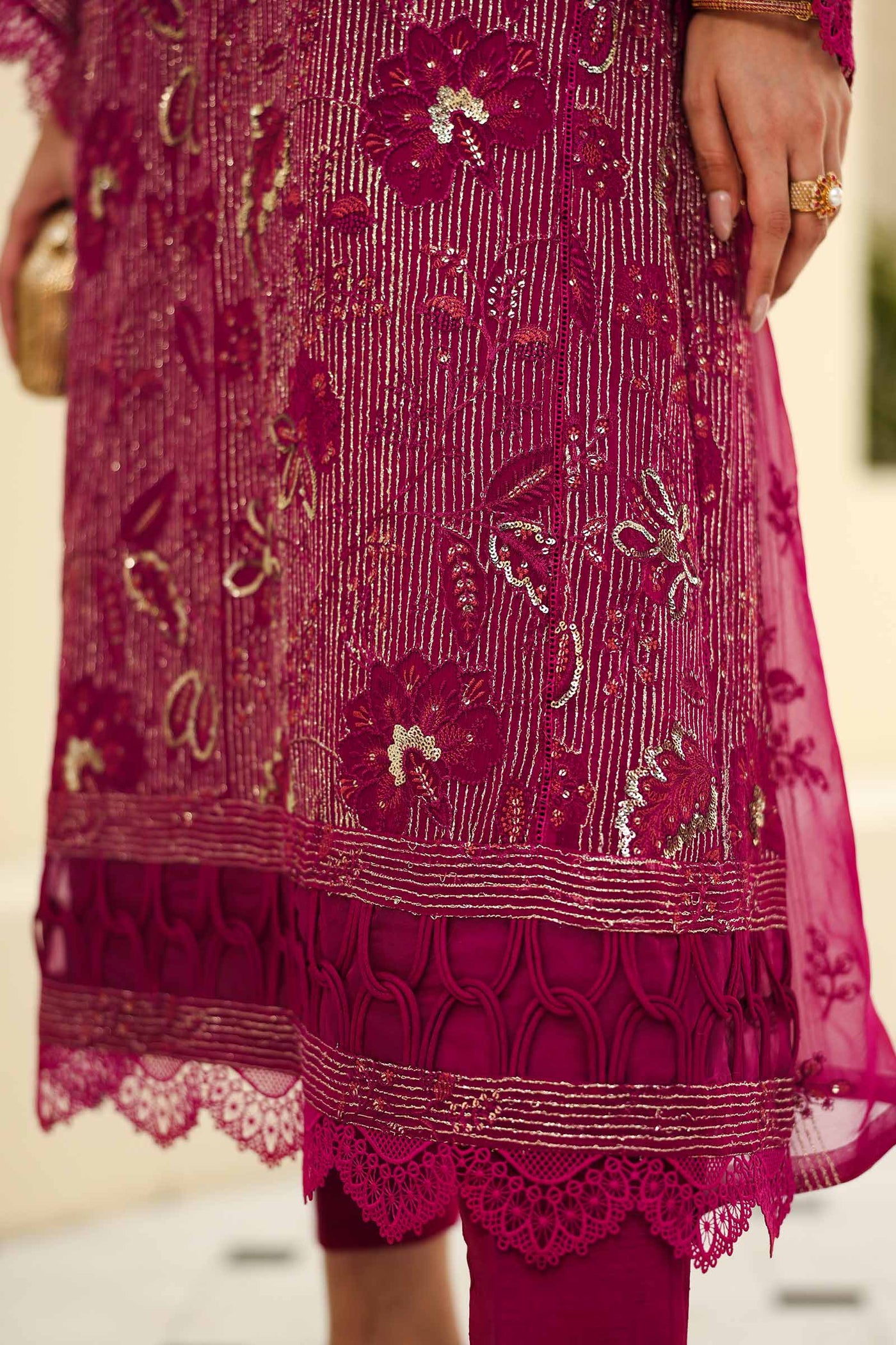 Embroidered Chiffon Fabric (3Pcs) | LF-821