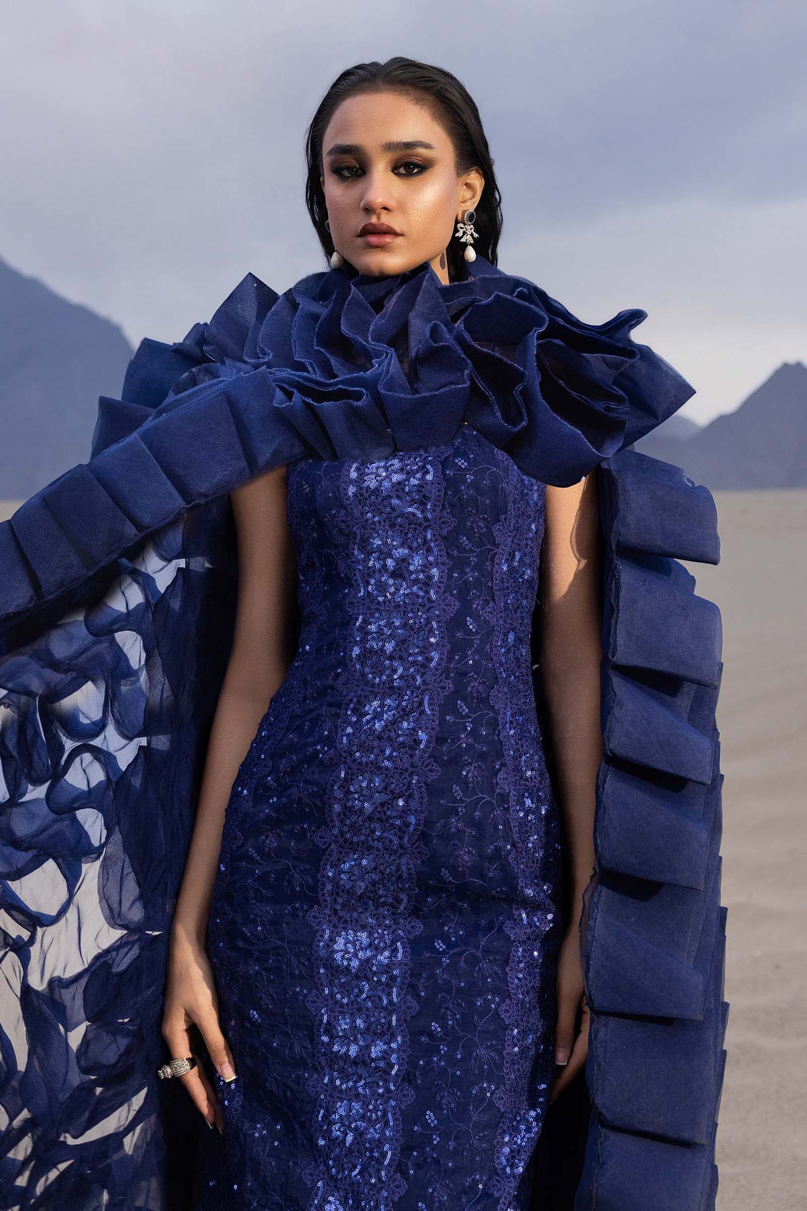 Embroidered Organza Fabric (2Pcs) | LF-908